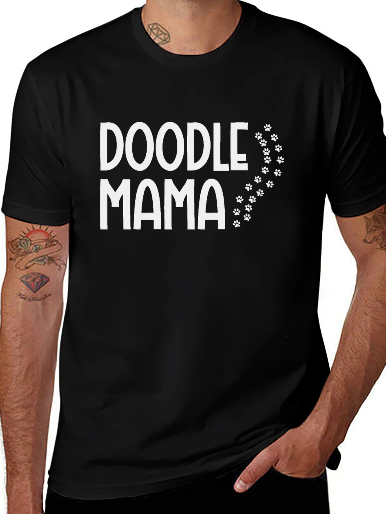 Doodle Mama Black Graphic T-Shirt
