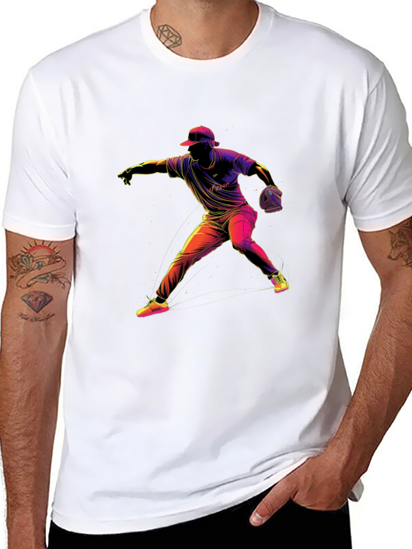 Baseball Pitcher Graphic T-Shirt