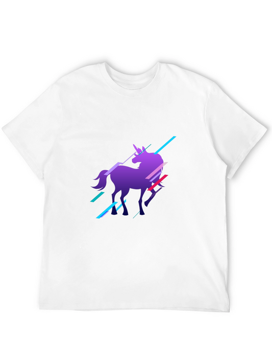 Unicorn Graphic Print Black T-Shirt