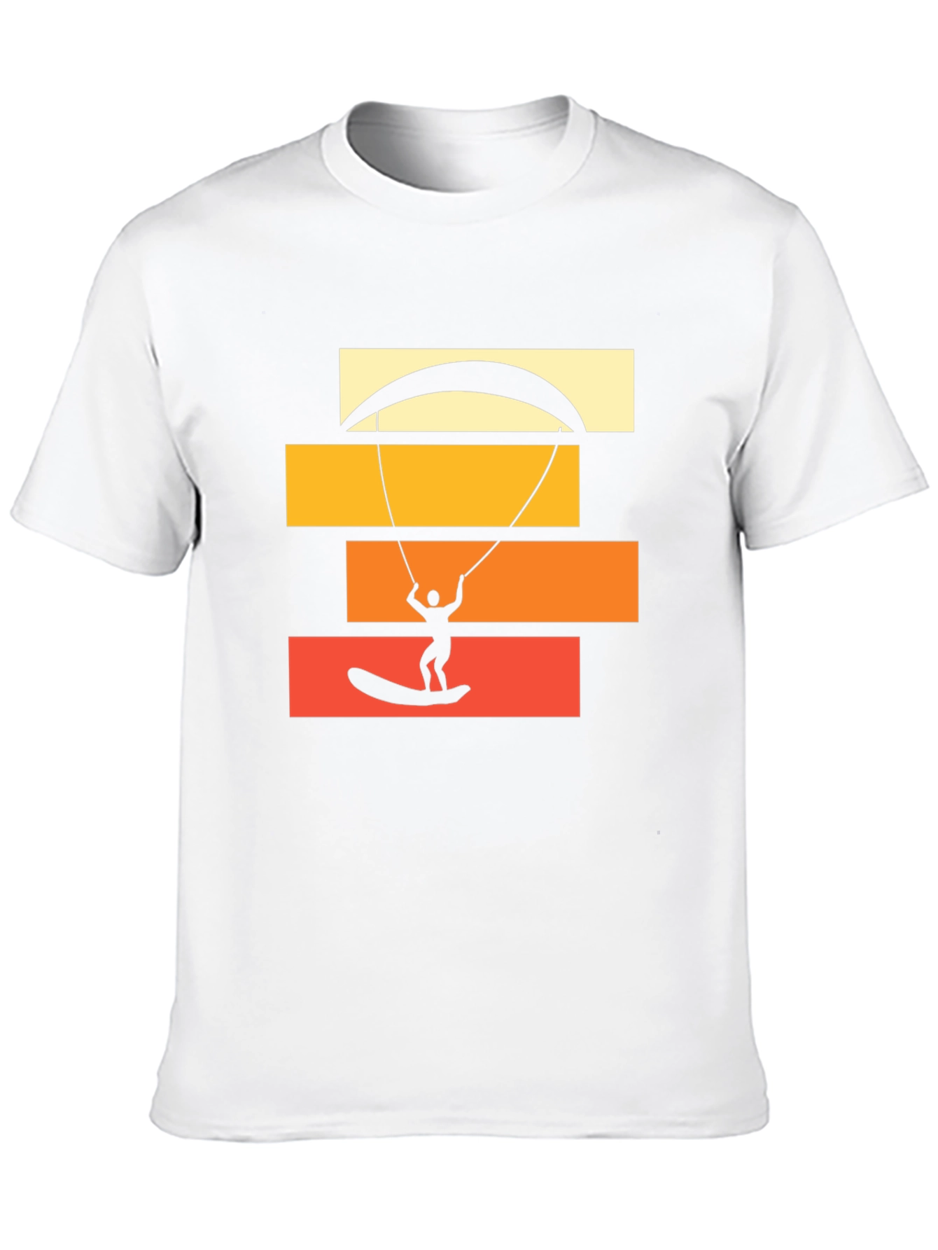Kite Surfing Graphic Tee - Black Cotton T-Shirt