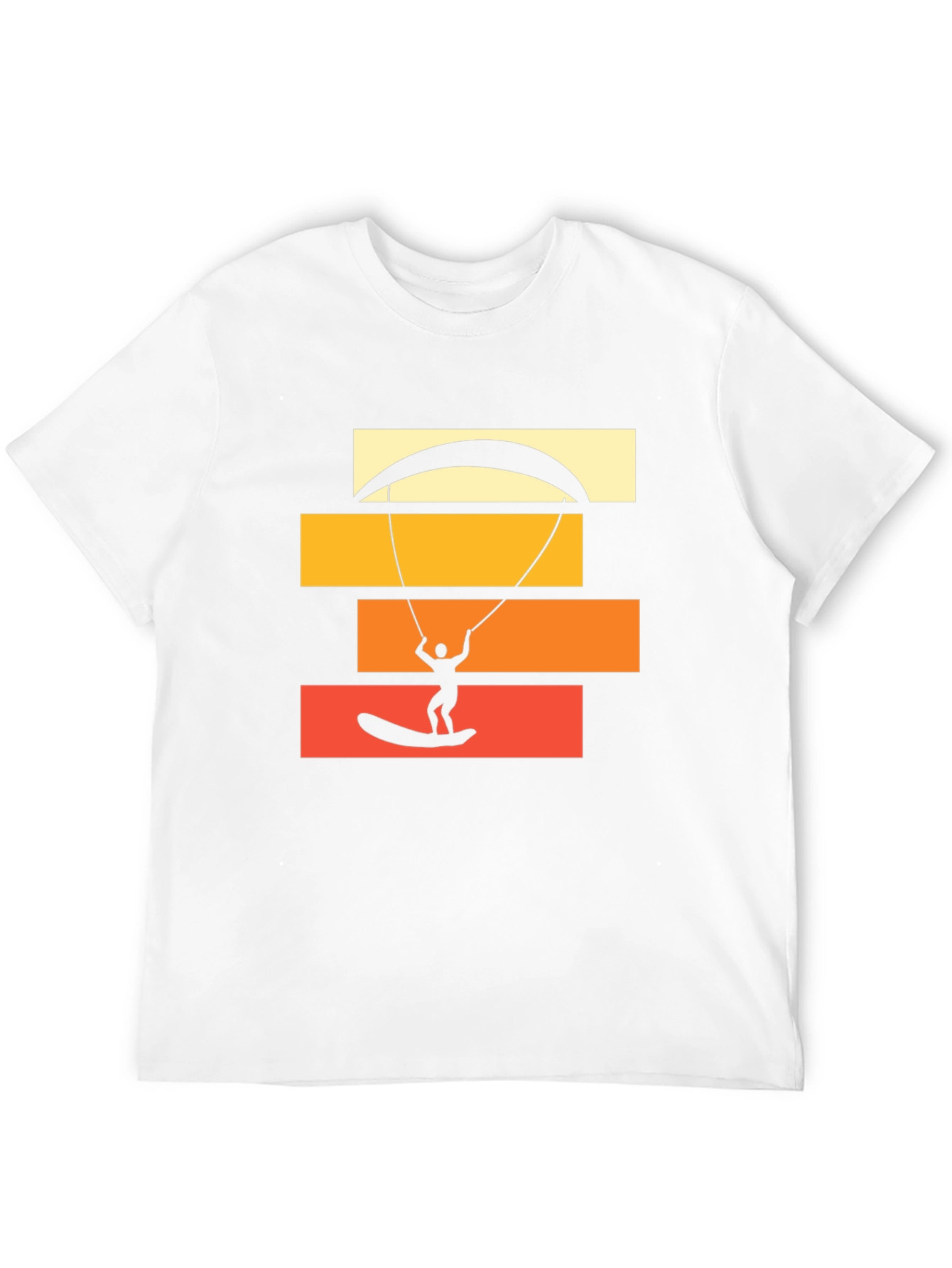 Kite Surfing Graphic Tee - Black Cotton T-Shirt