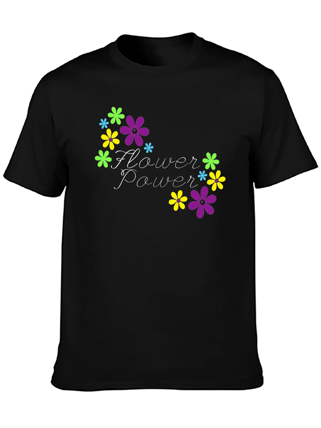 Flower Power Black T-Shirt
