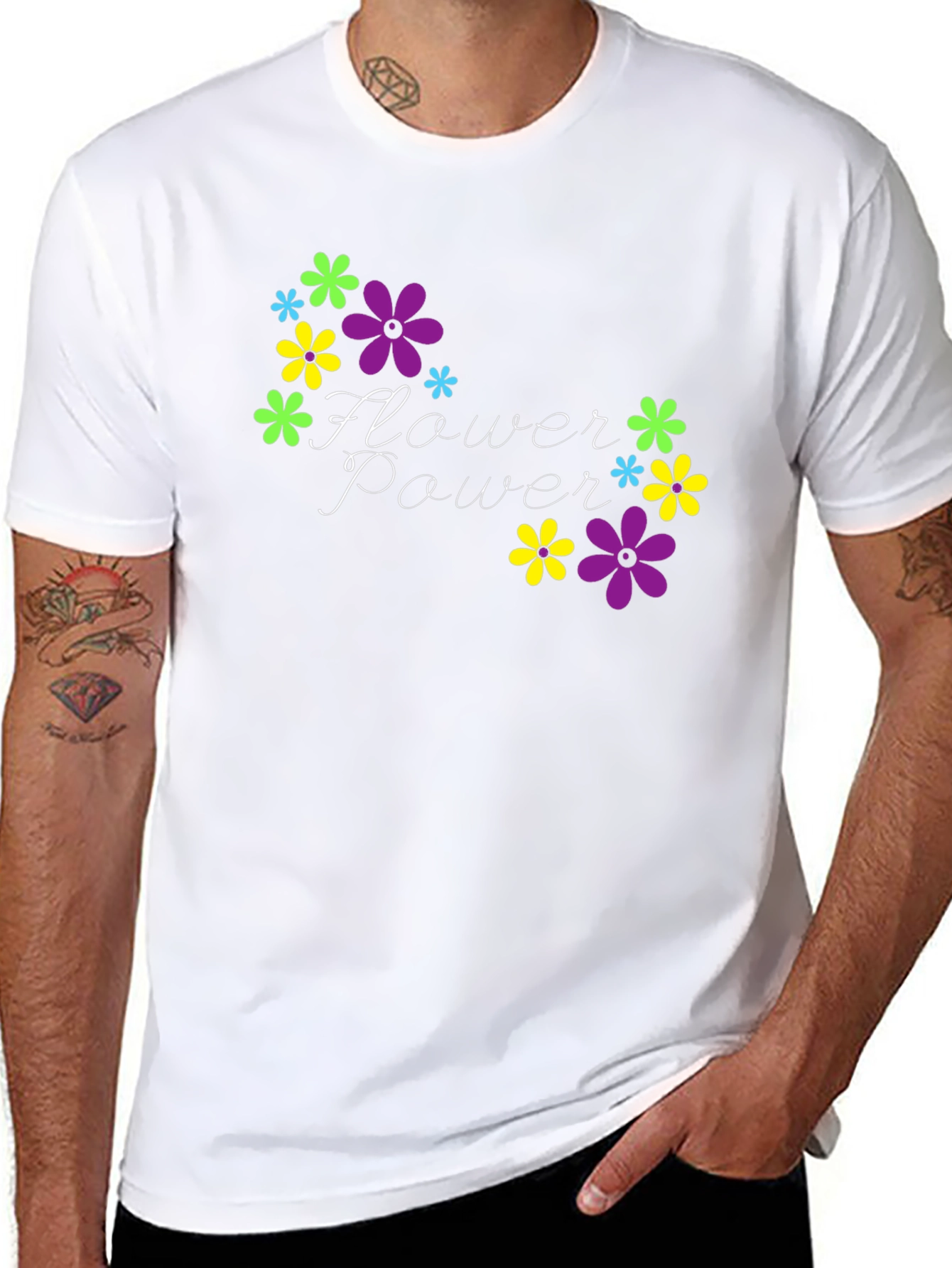 Flower Power Black T-Shirt