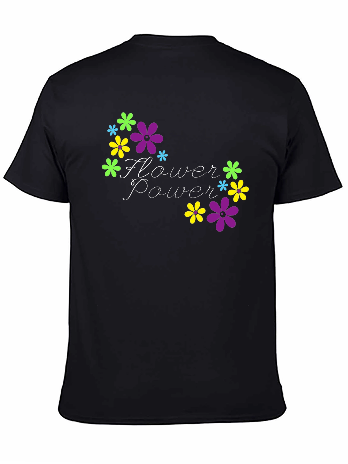 Flower Power Black T-Shirt