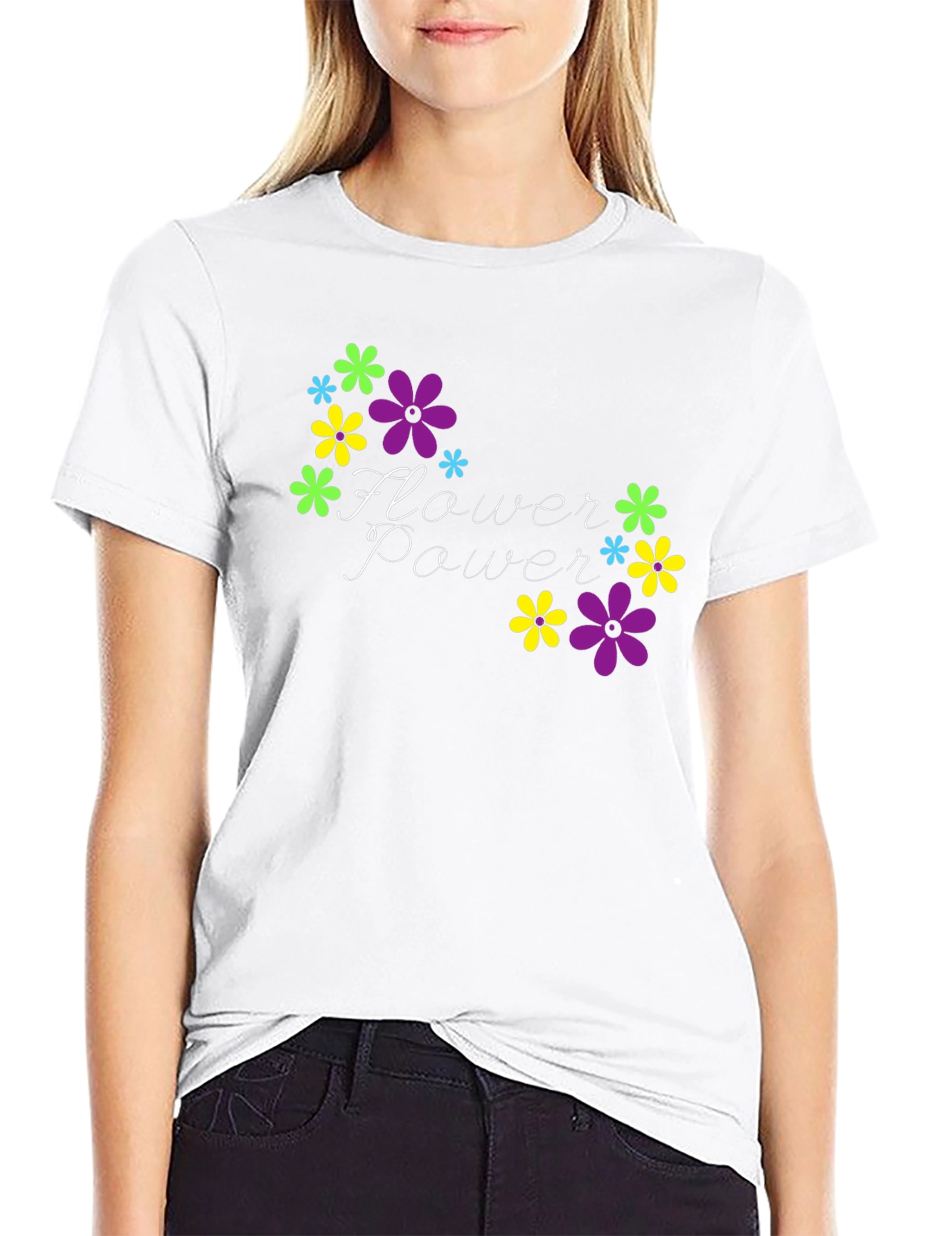 Flower Power Black T-Shirt