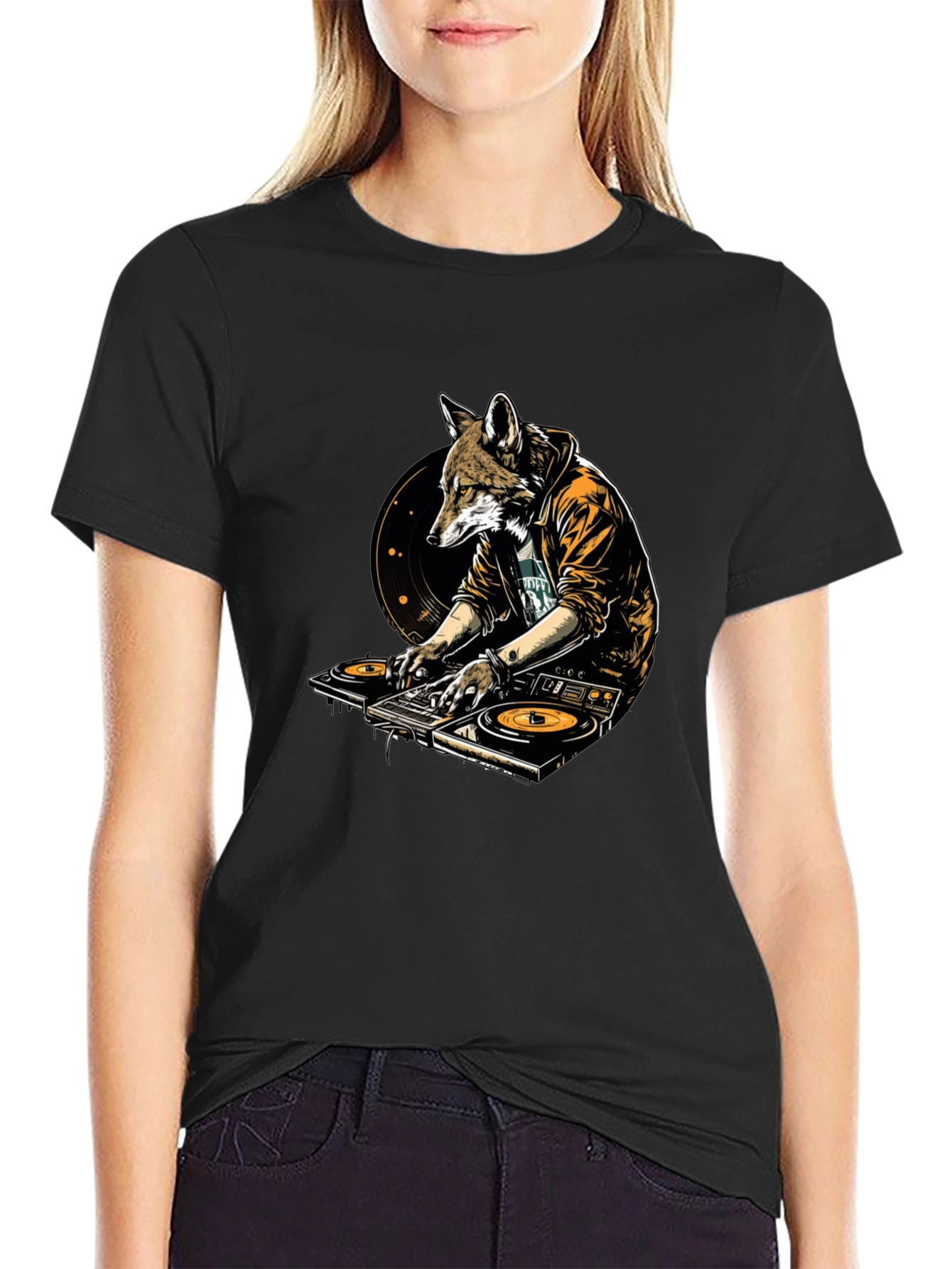 DJ Fox Graphic T-Shirt - Unique Animal Design