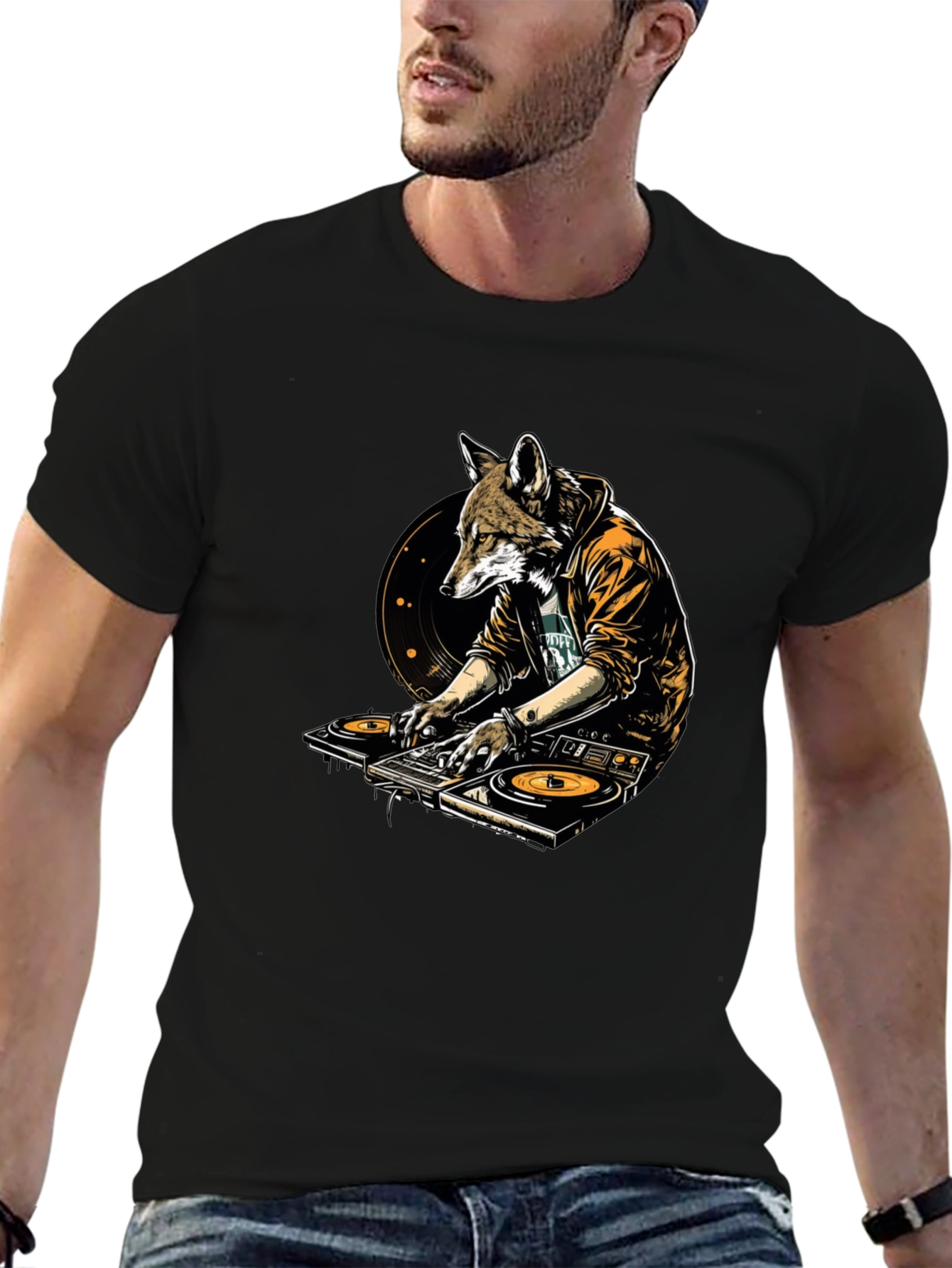 DJ Fox Graphic T-Shirt - Unique Animal Design