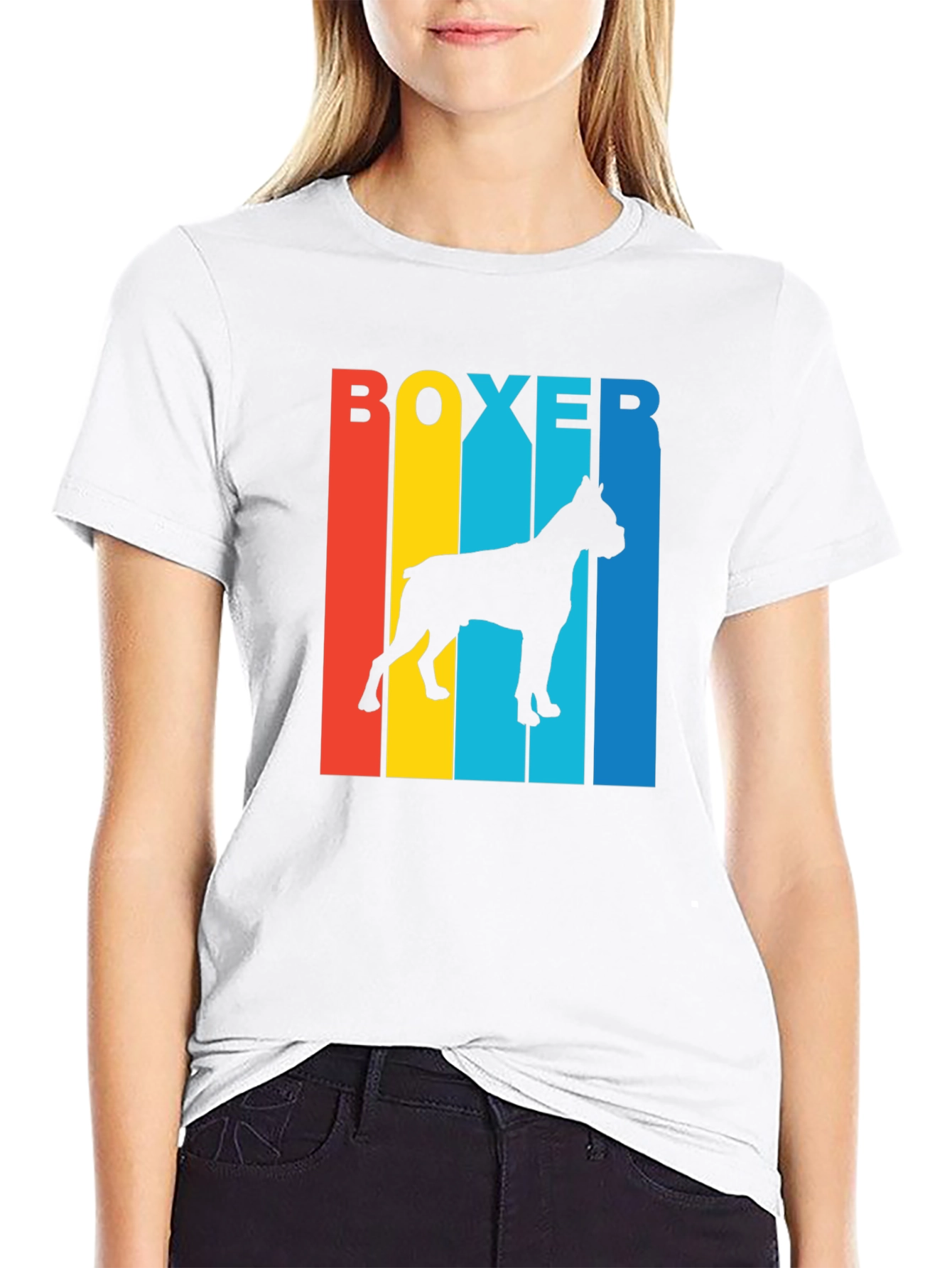 Boxer Dog Silhouette Graphic Tee