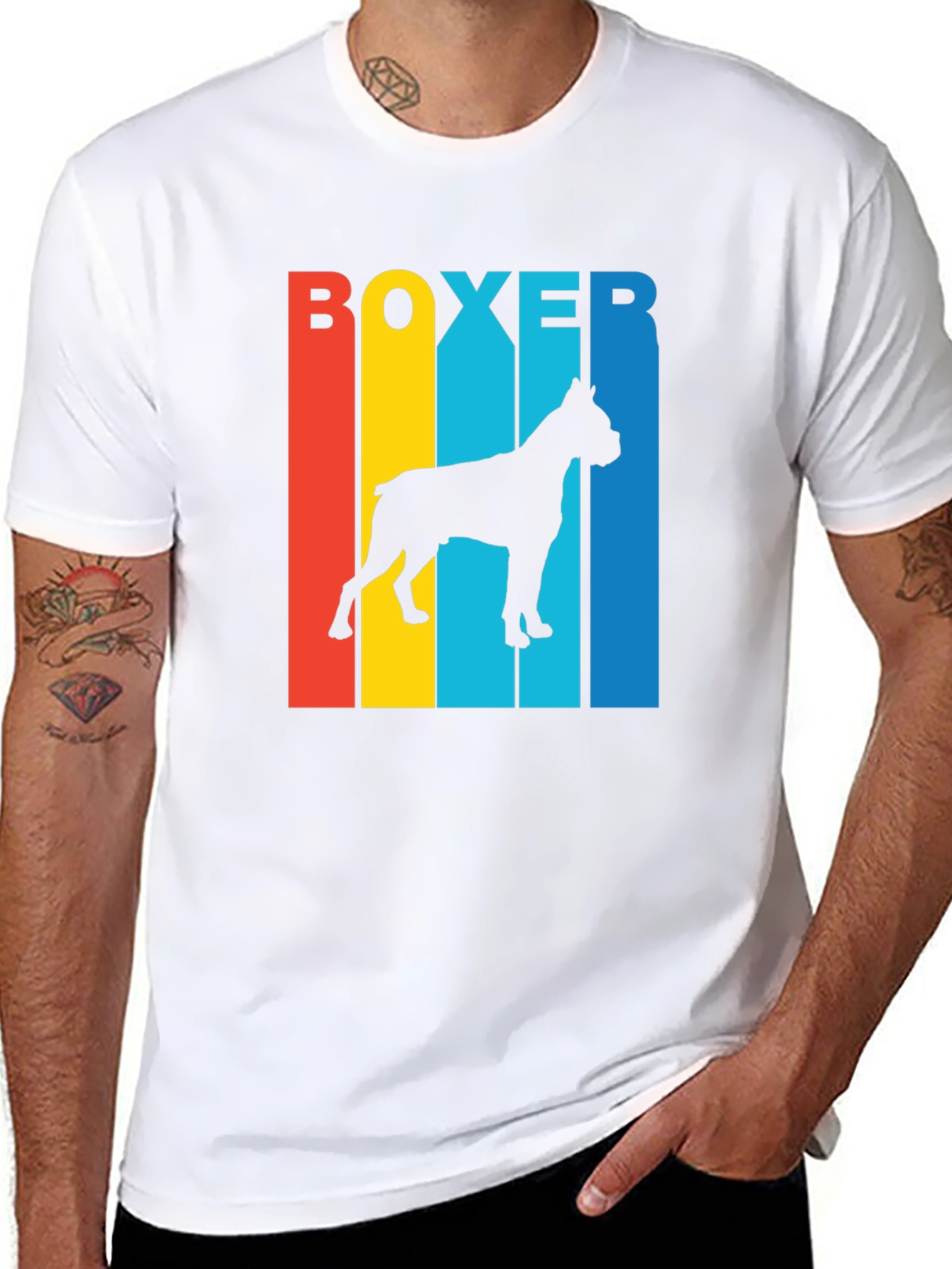 Boxer Dog Silhouette Graphic Tee