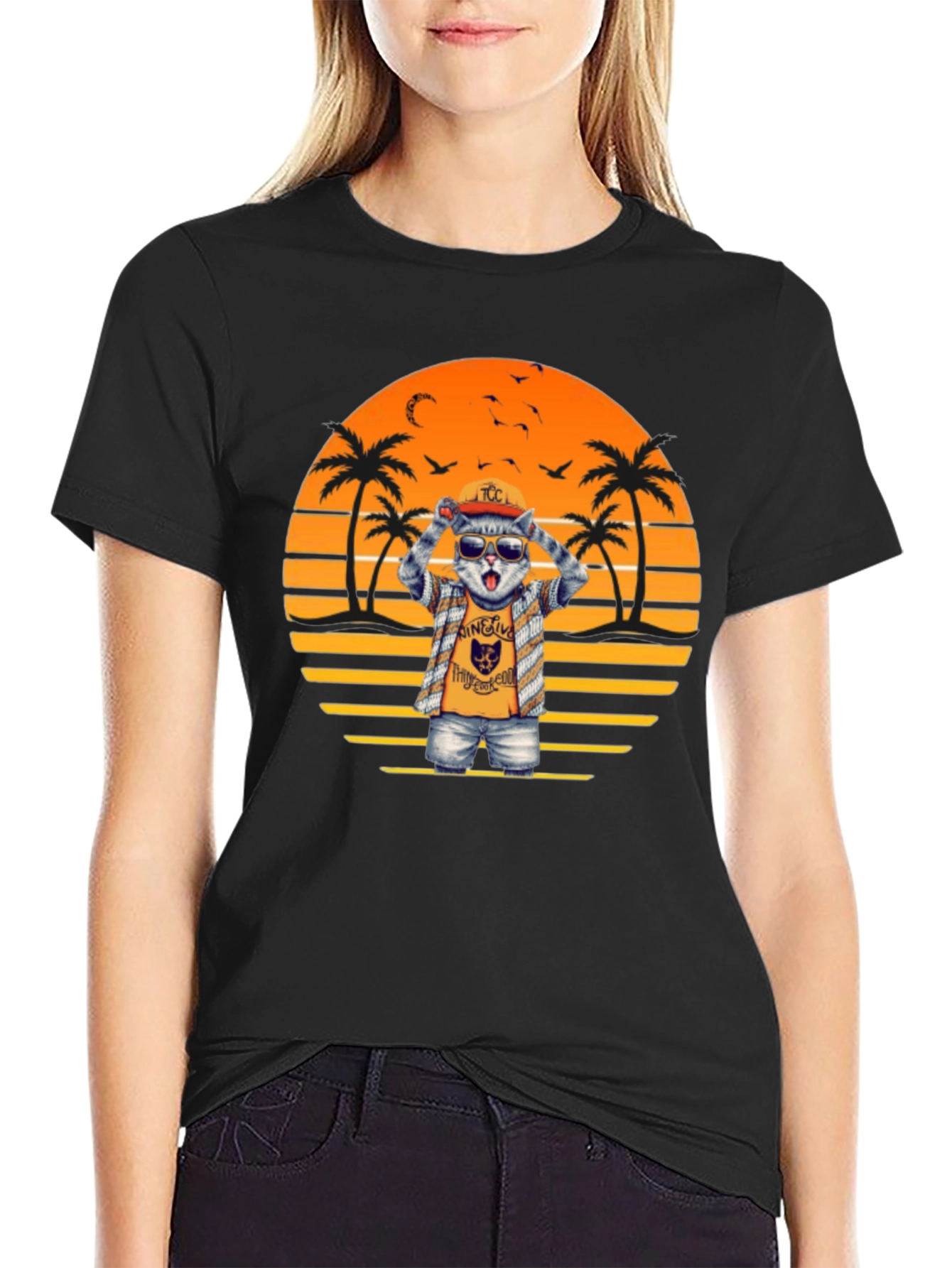 Cool Cat Sunset T-Shirt