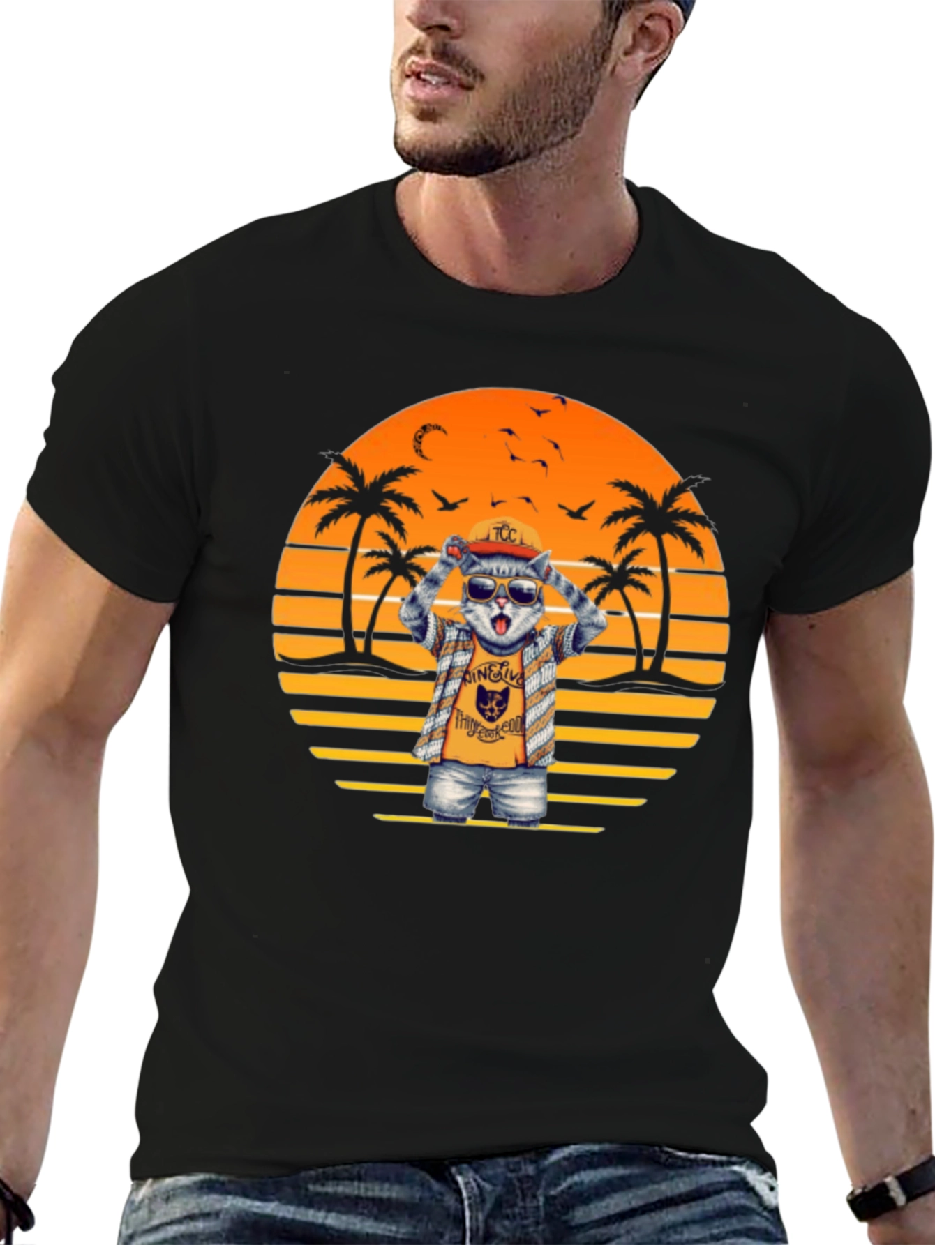 Cool Cat Sunset T-Shirt