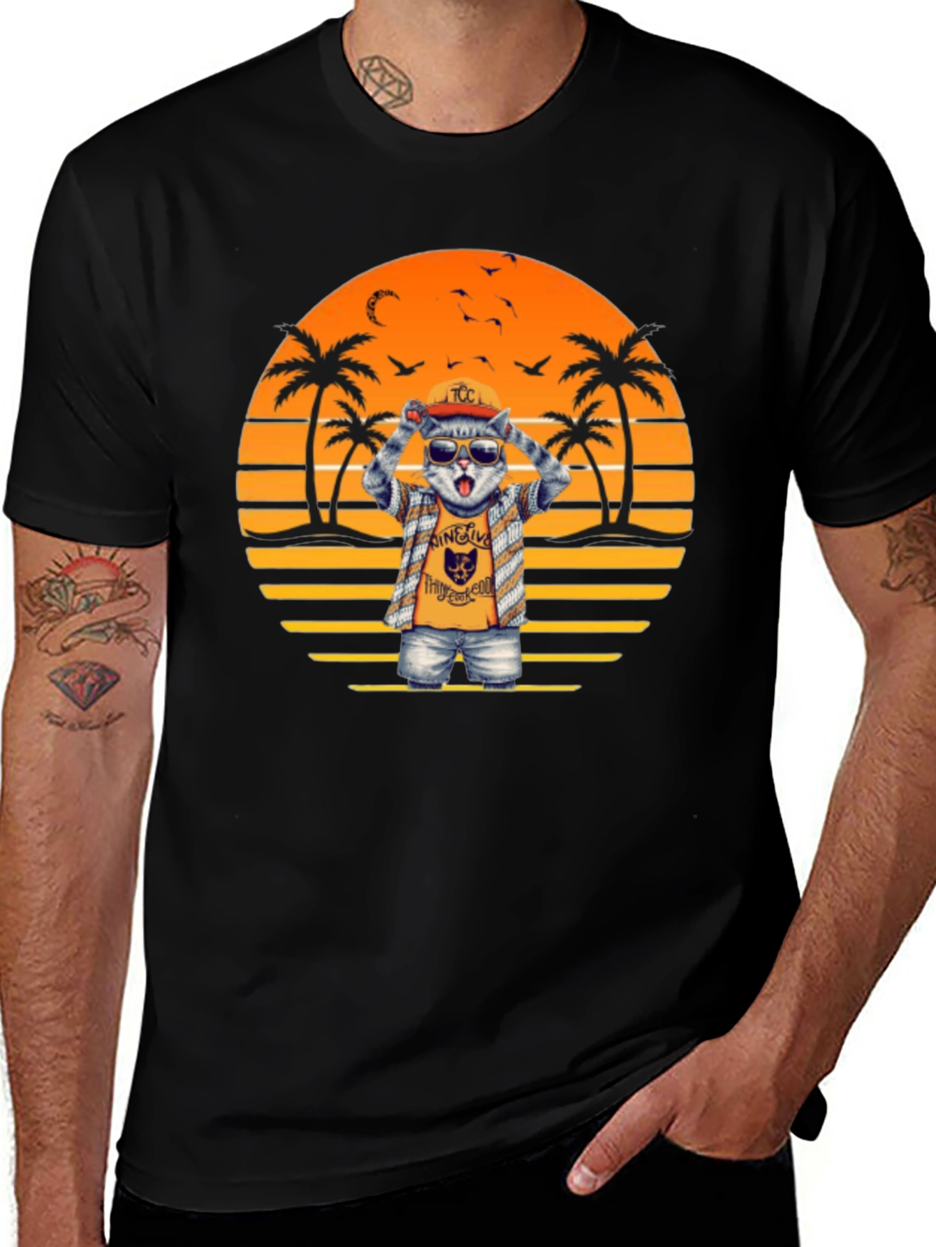 Cool Cat Sunset T-Shirt