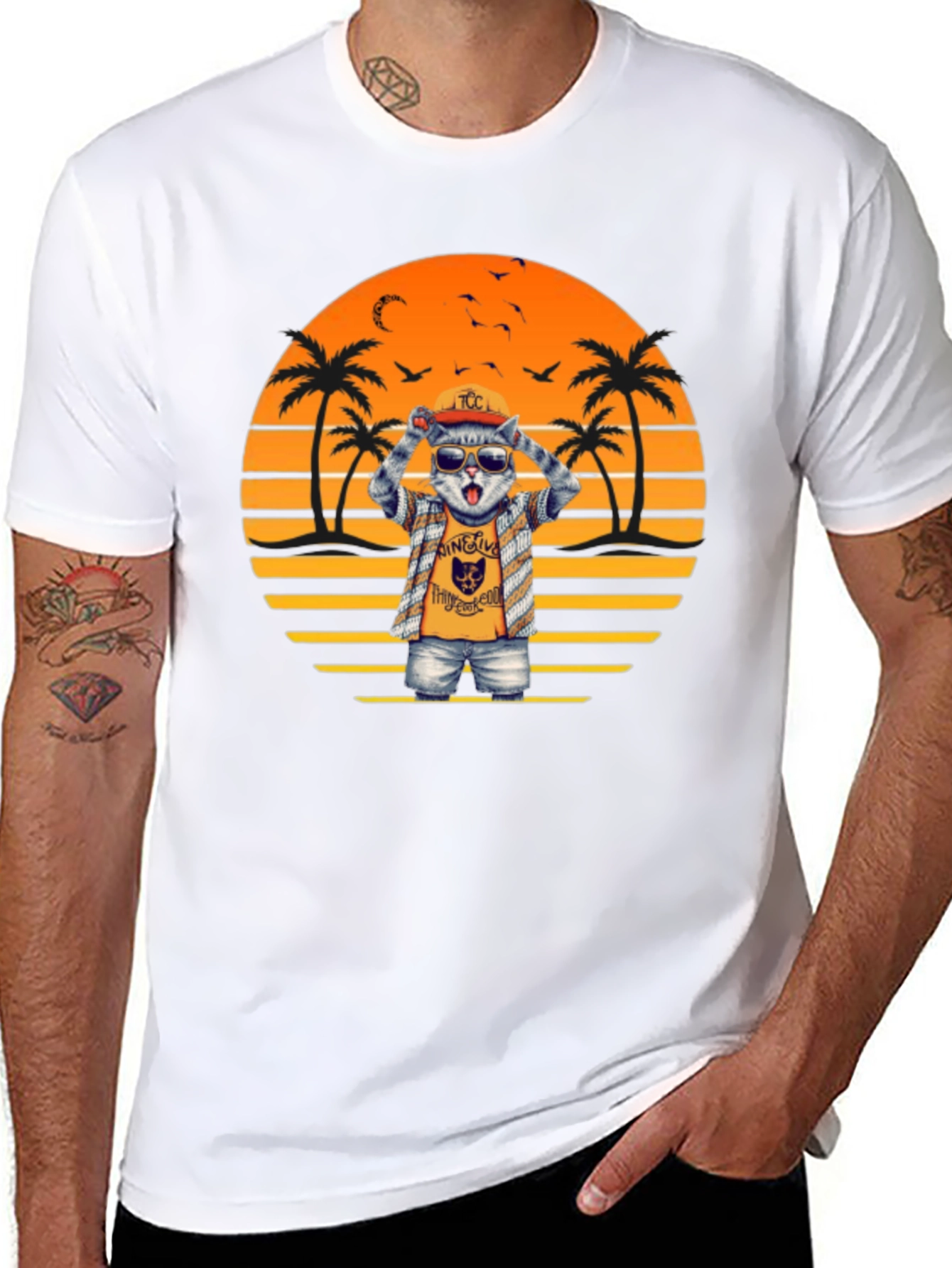 Cool Cat Sunset T-Shirt