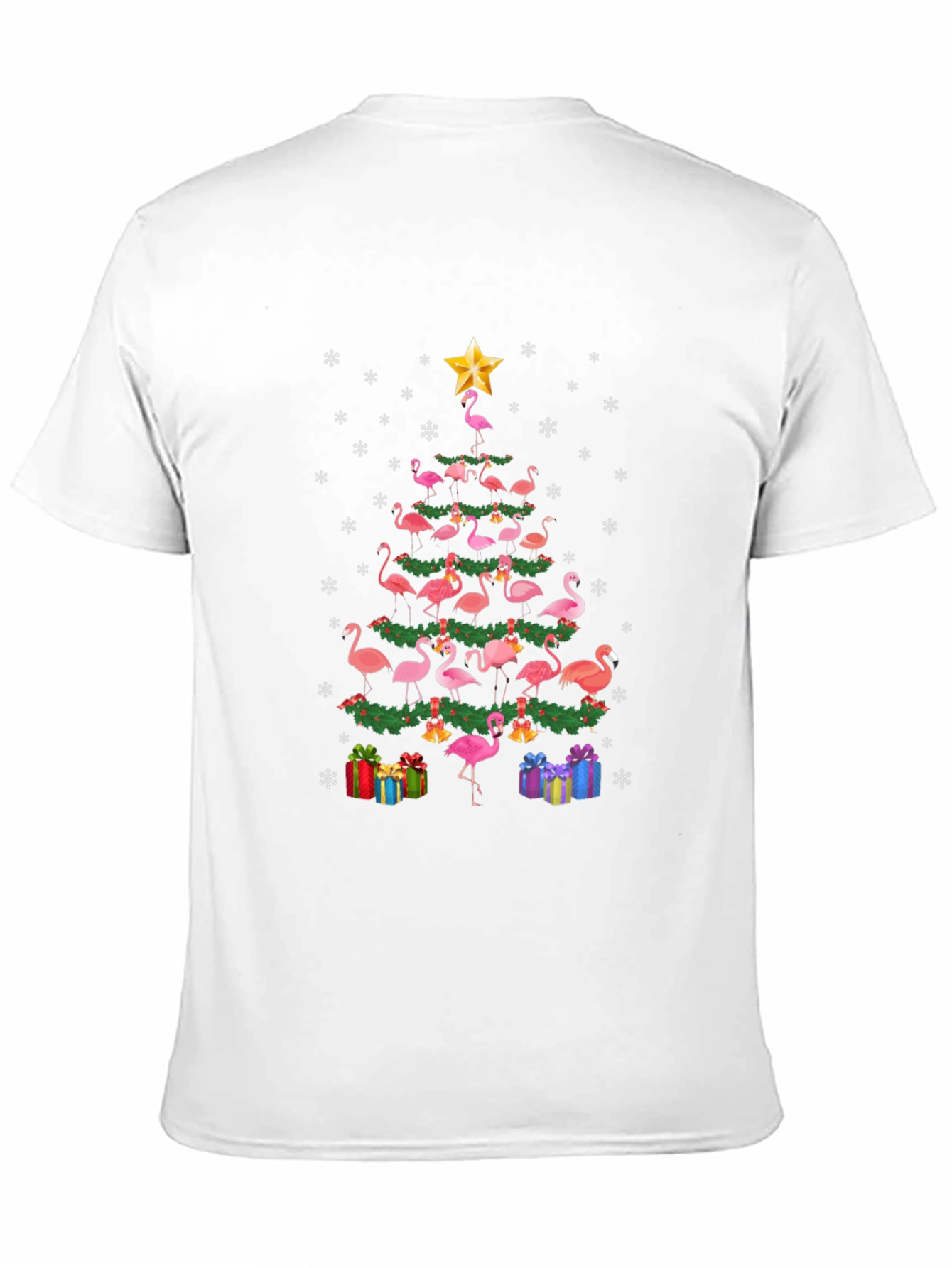 Festive Flamingo Christmas Tree Graphic Tee