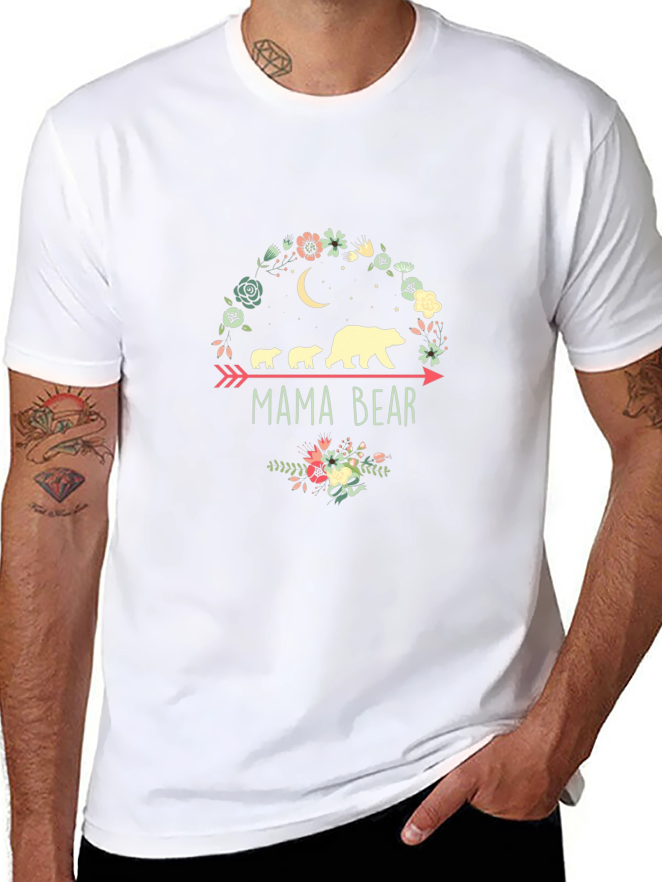 Mama Bear Graphic Tee - Cute Family Bear Shirt