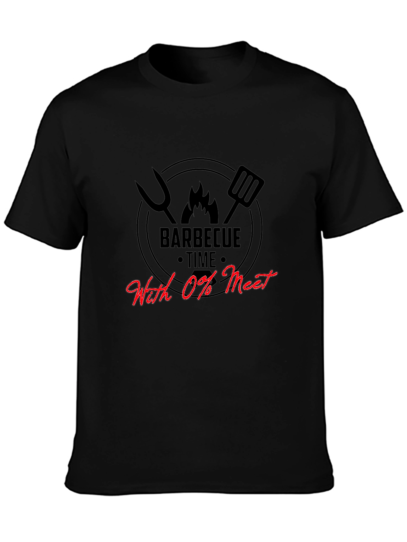 Funny Barbecue Time With 0% Meat Graphic T-Shirt