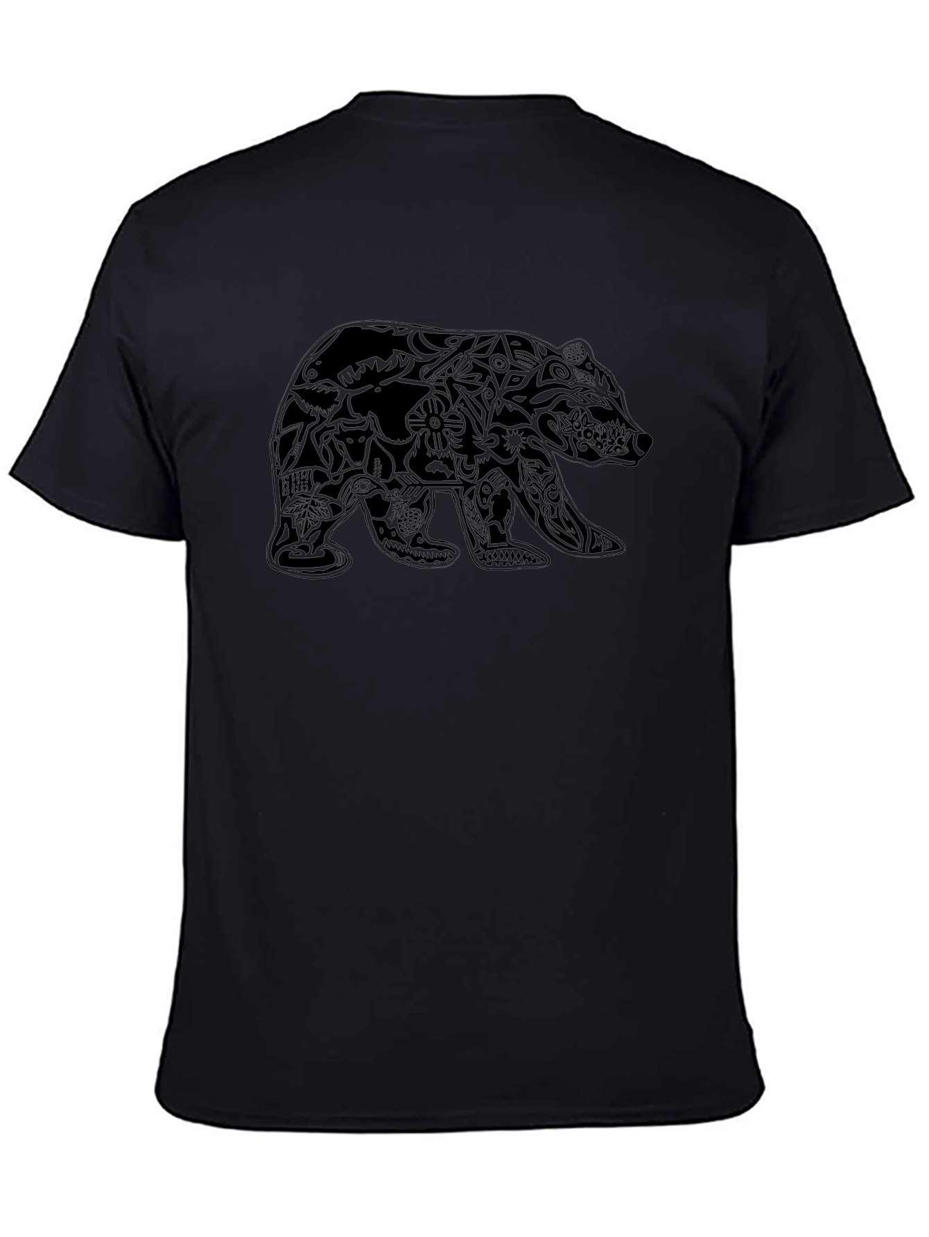 Black Bear Graphic Print Mens T-Shirt