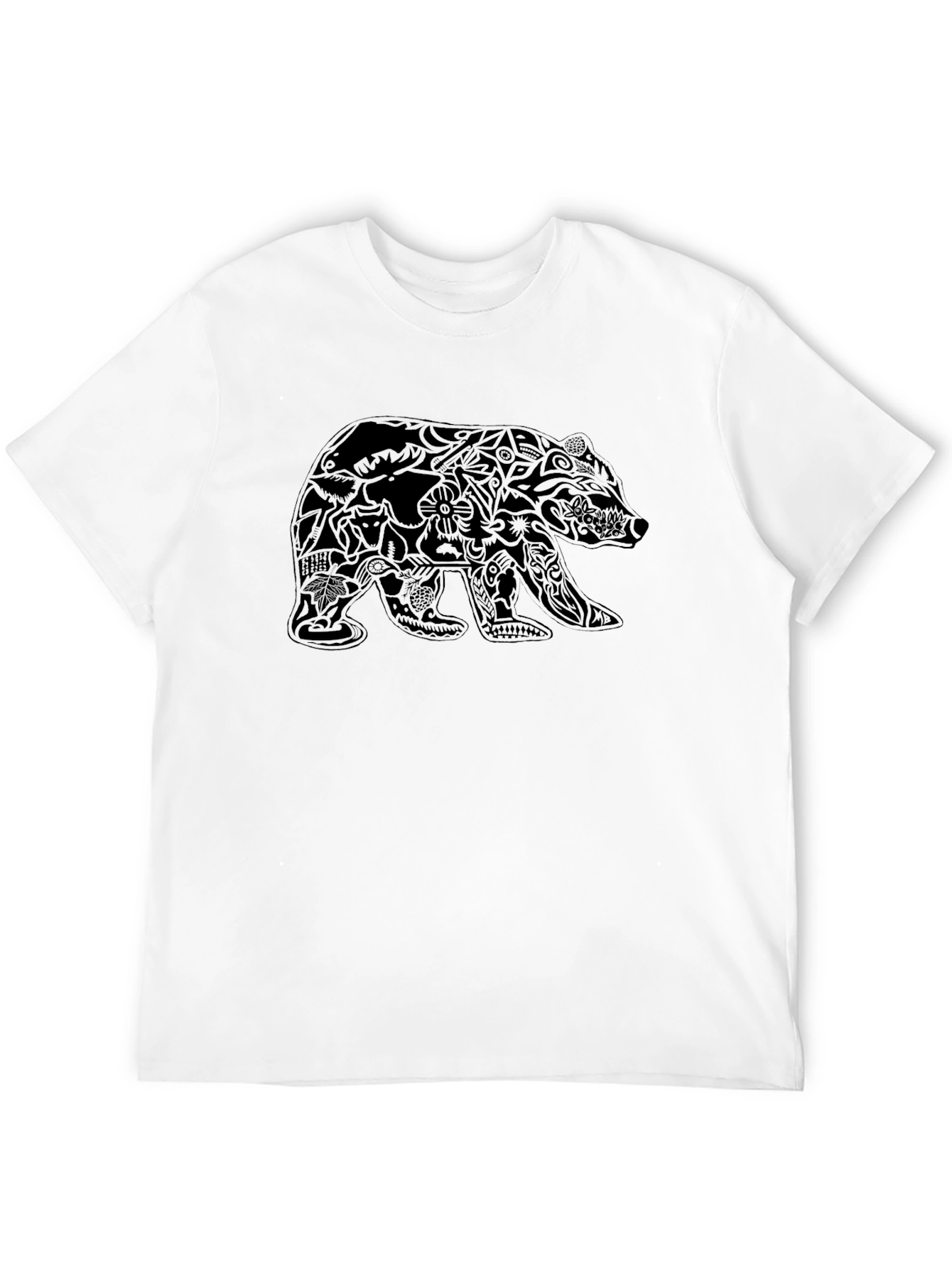 Black Bear Graphic Print Mens T-Shirt