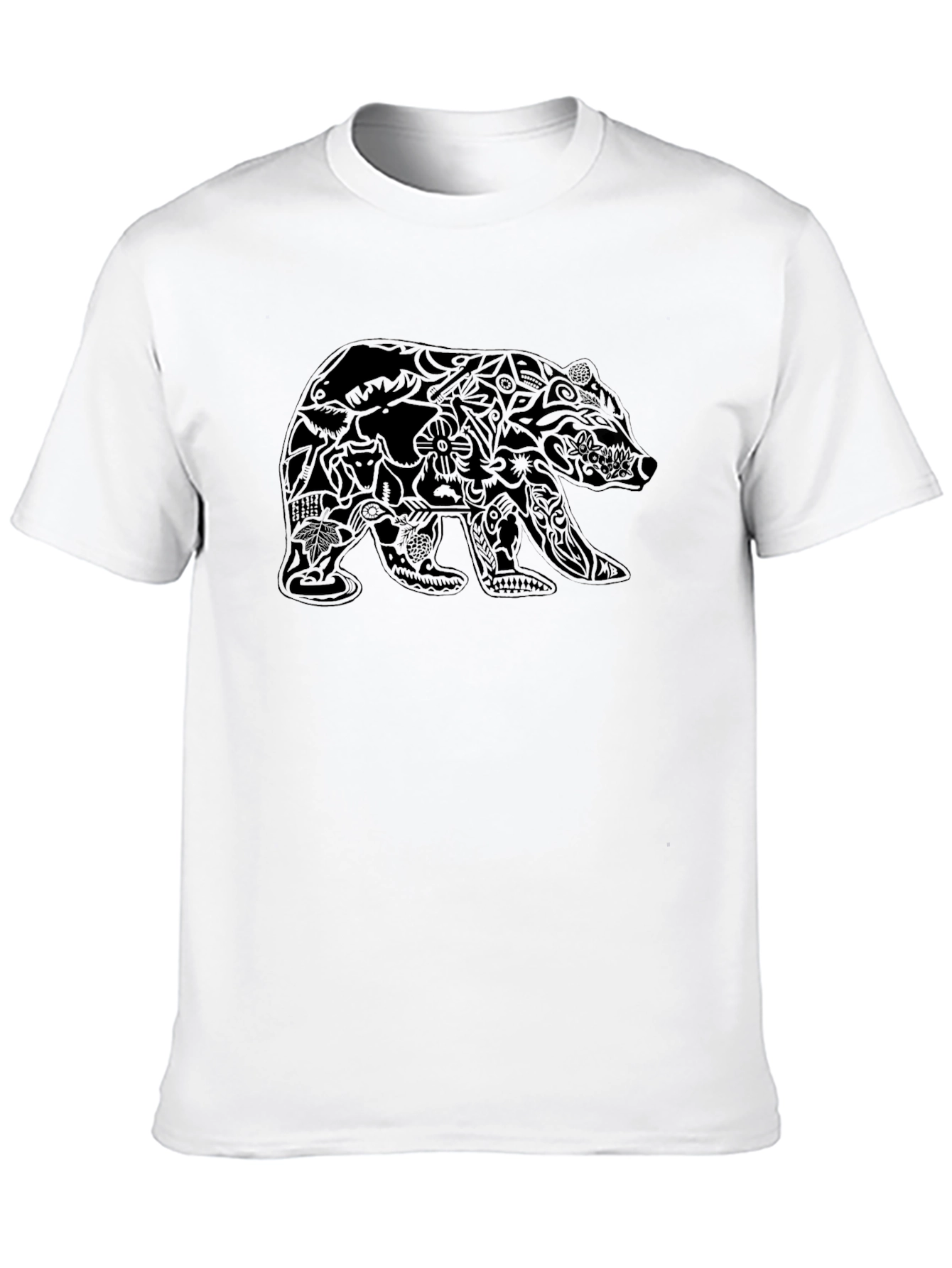 Black Bear Graphic Print Mens T-Shirt