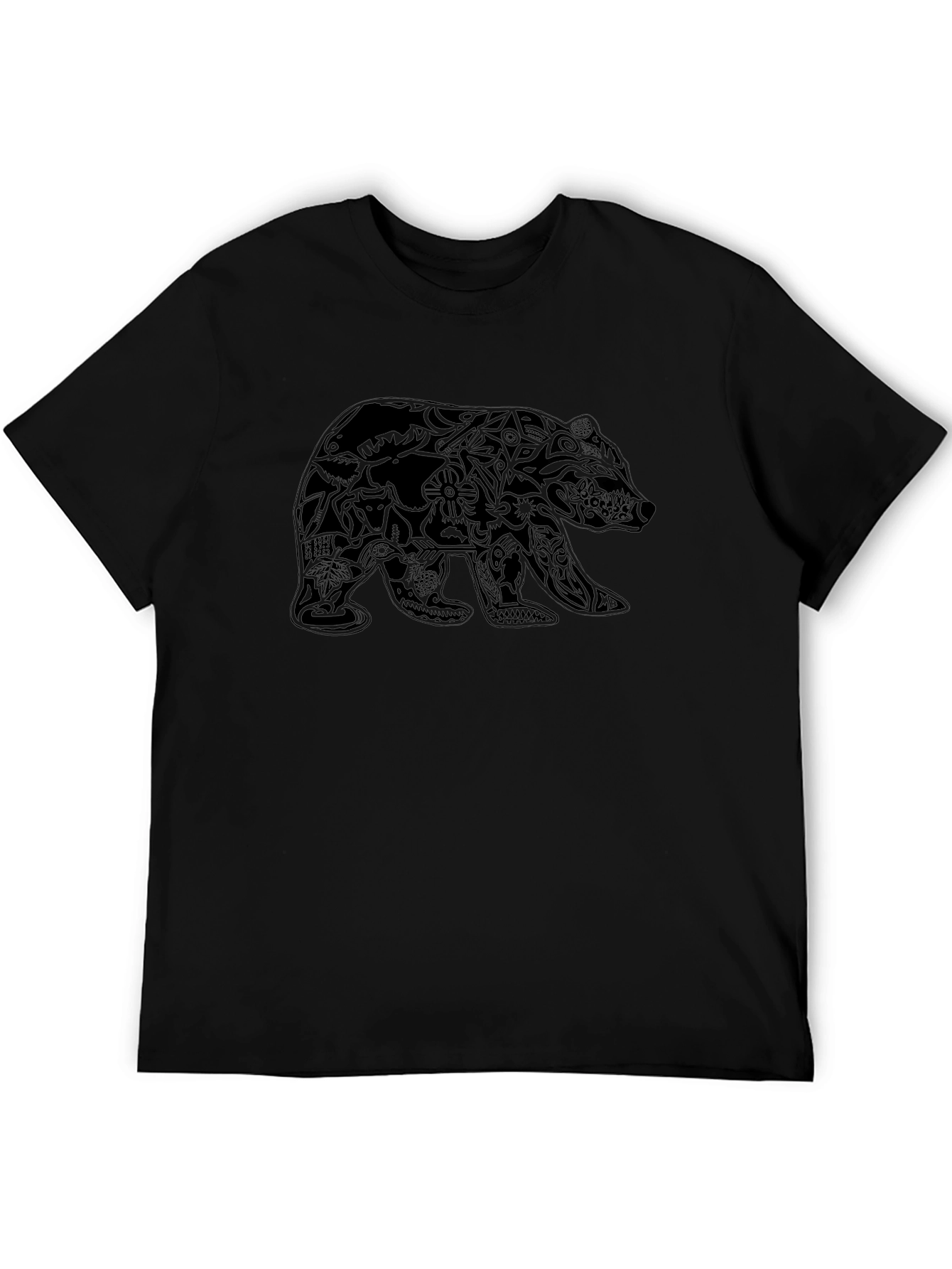 Black Bear Graphic Print Mens T-Shirt
