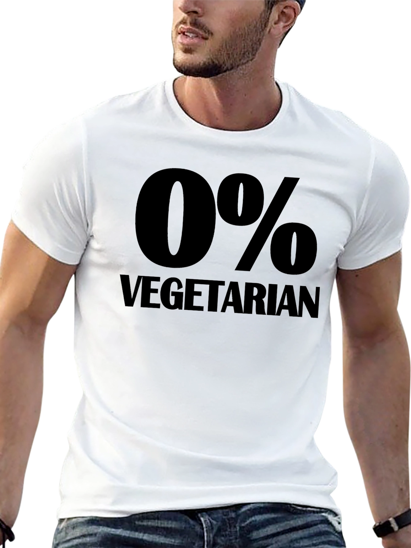 0% Vegetarian Graphic Tee - Humorous Statement Shirt