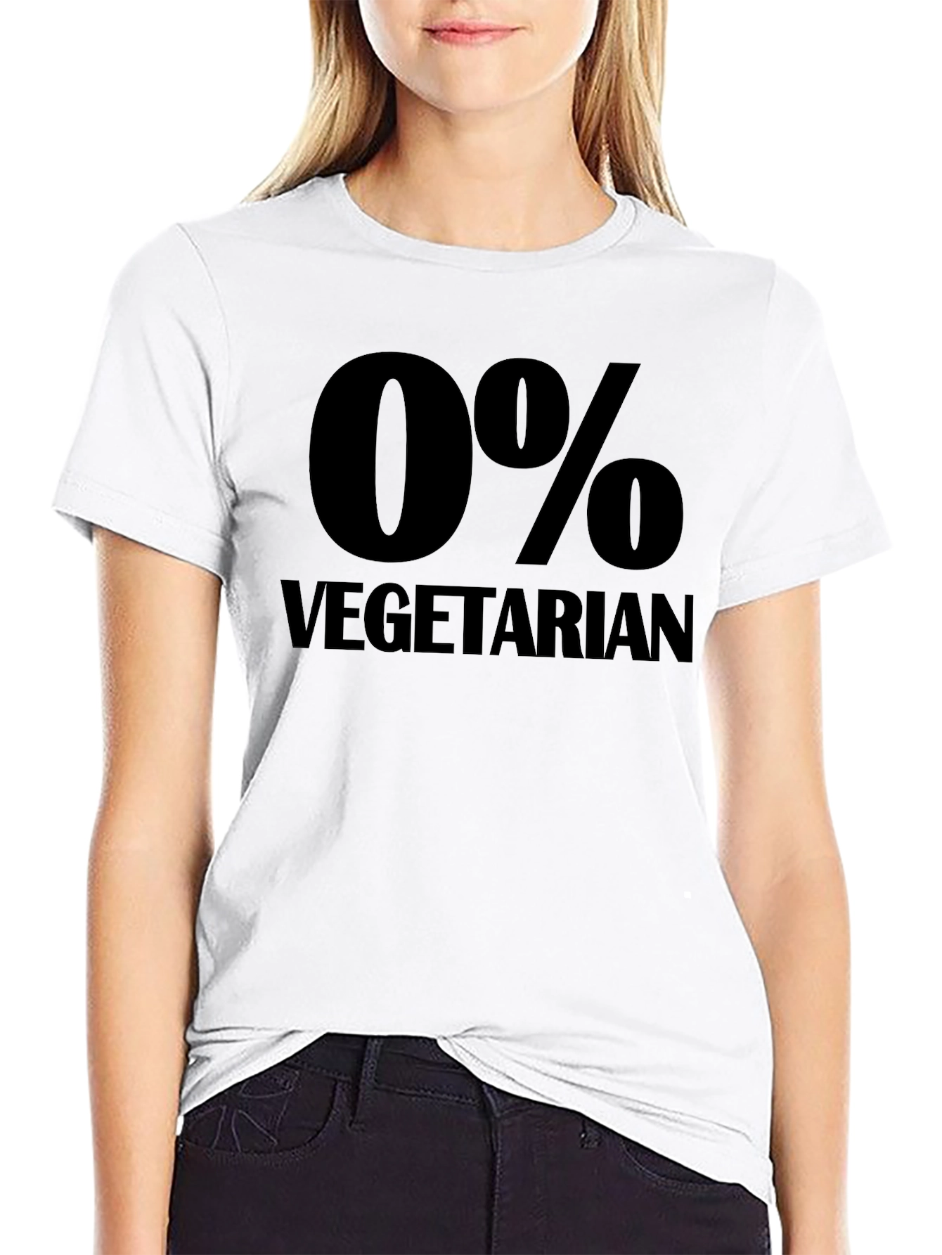 0% Vegetarian Graphic Tee - Humorous Statement Shirt