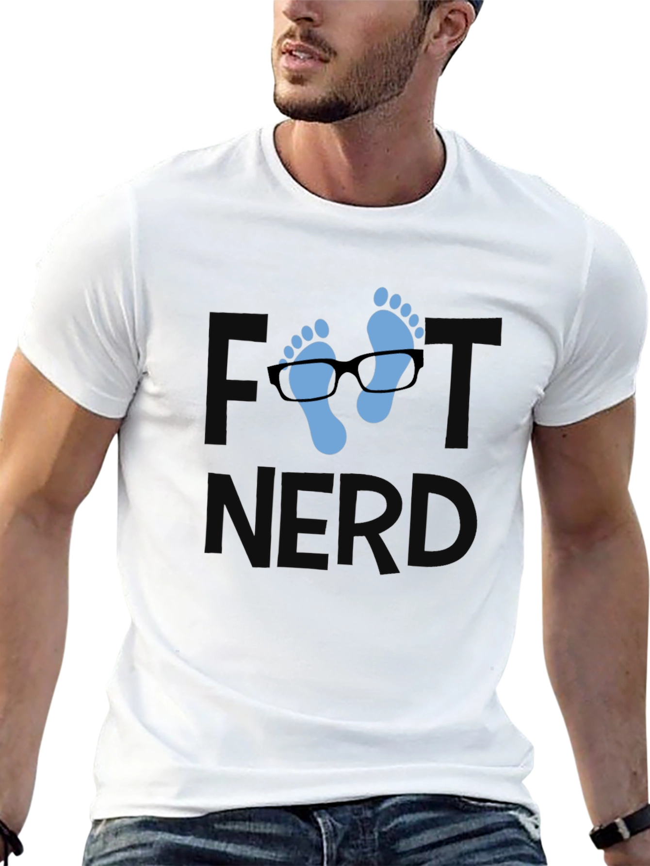 Foot Nerd Graphic Tee - Black Cotton T-Shirt