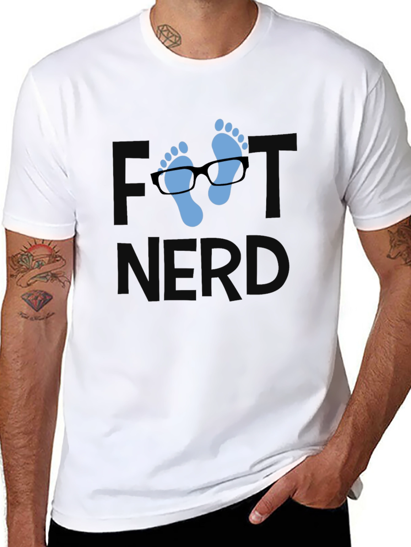 Foot Nerd Graphic Tee - Black Cotton T-Shirt