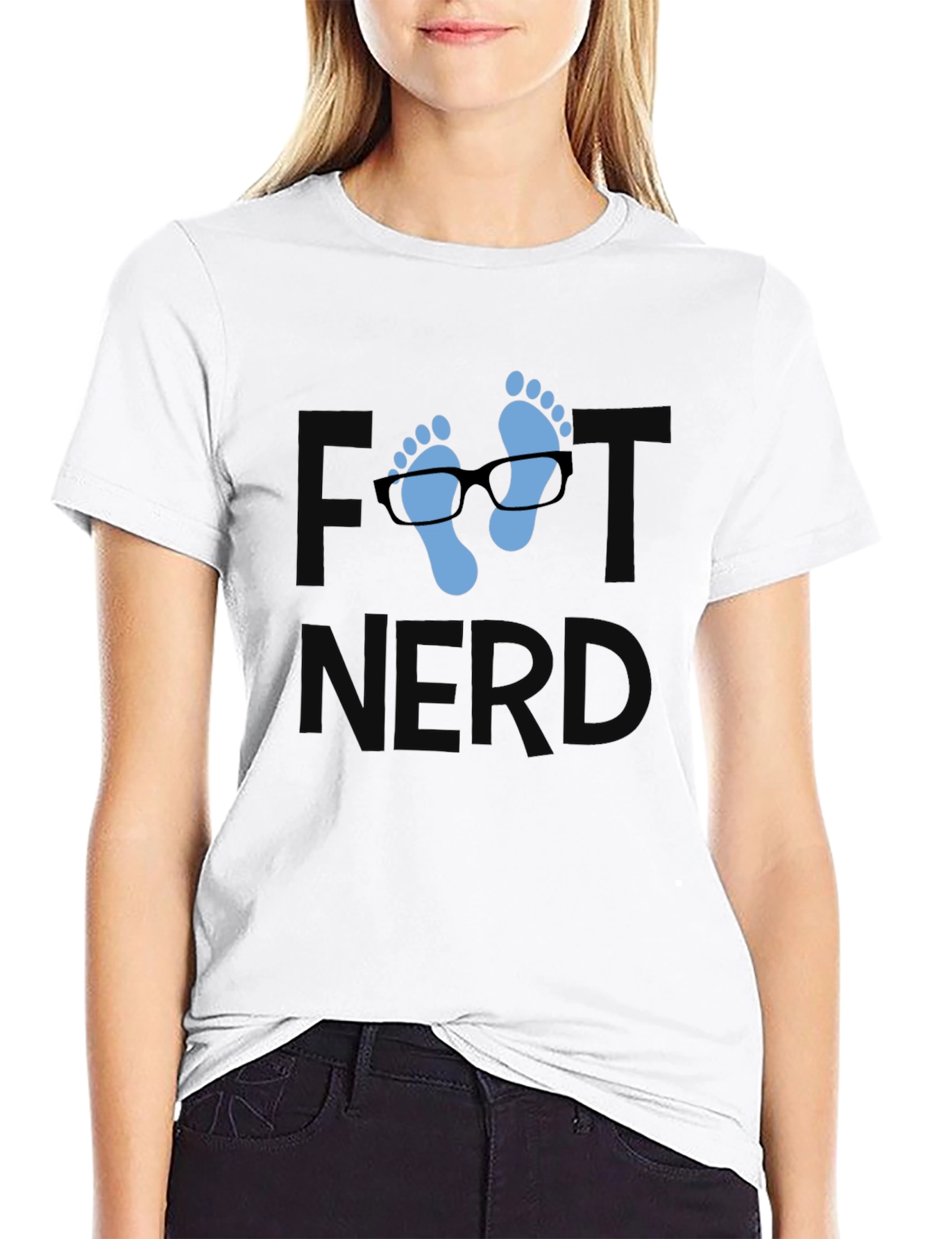 Foot Nerd Graphic Tee - Black Cotton T-Shirt