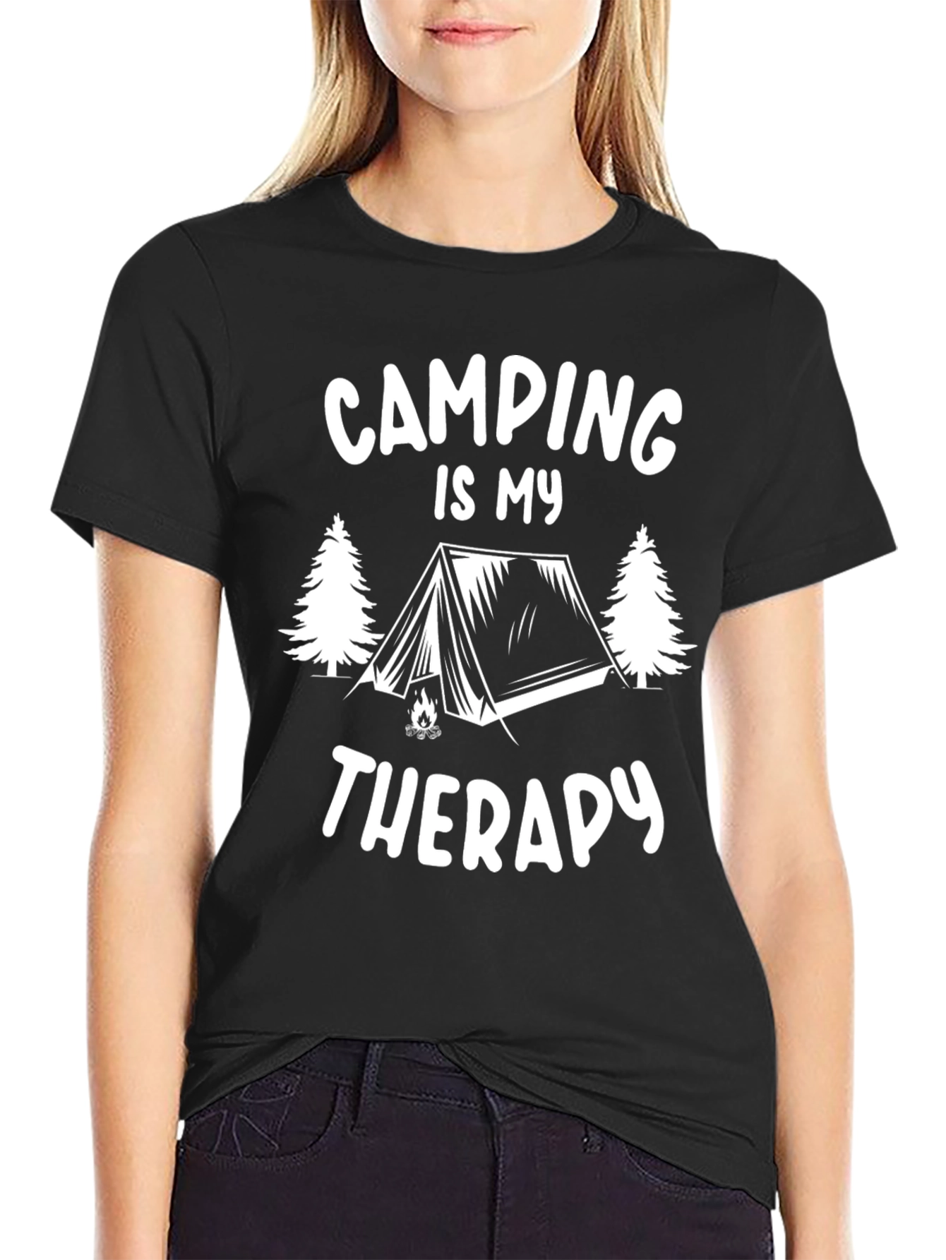 Camping Is My Therapy Graphic T-Shirt
