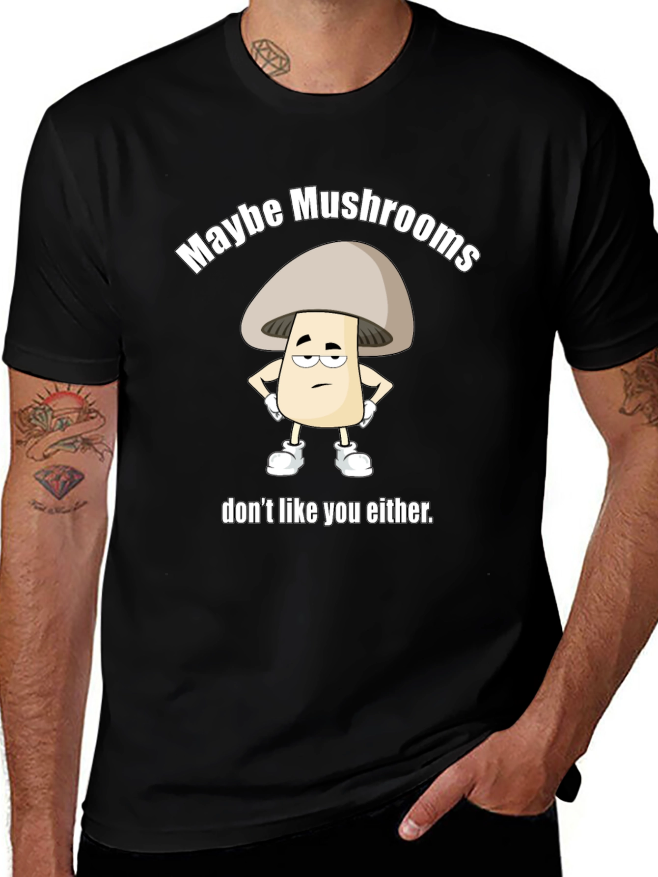 Maybe Mushrooms Funny Graphic Tee
