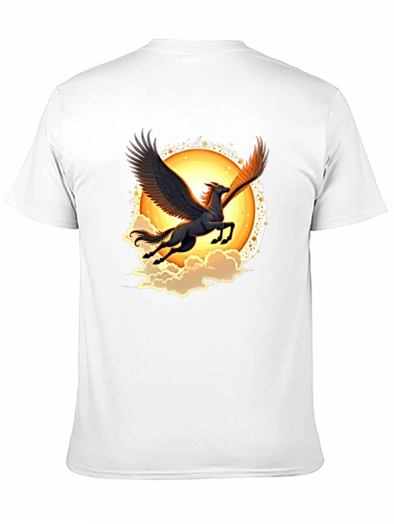 Pegasus Graphic Tee - Black Crew Neck T-Shirt