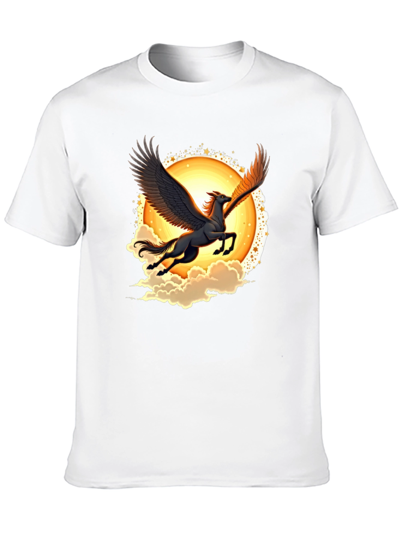 Pegasus Graphic Tee - Black Crew Neck T-Shirt