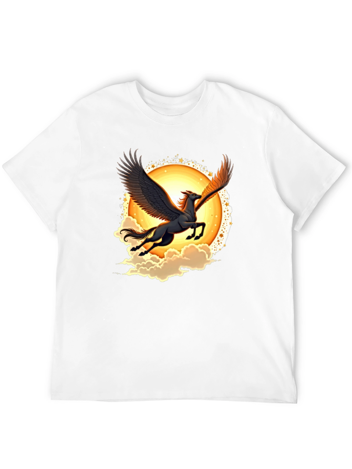 Pegasus Graphic Tee - Black Crew Neck T-Shirt