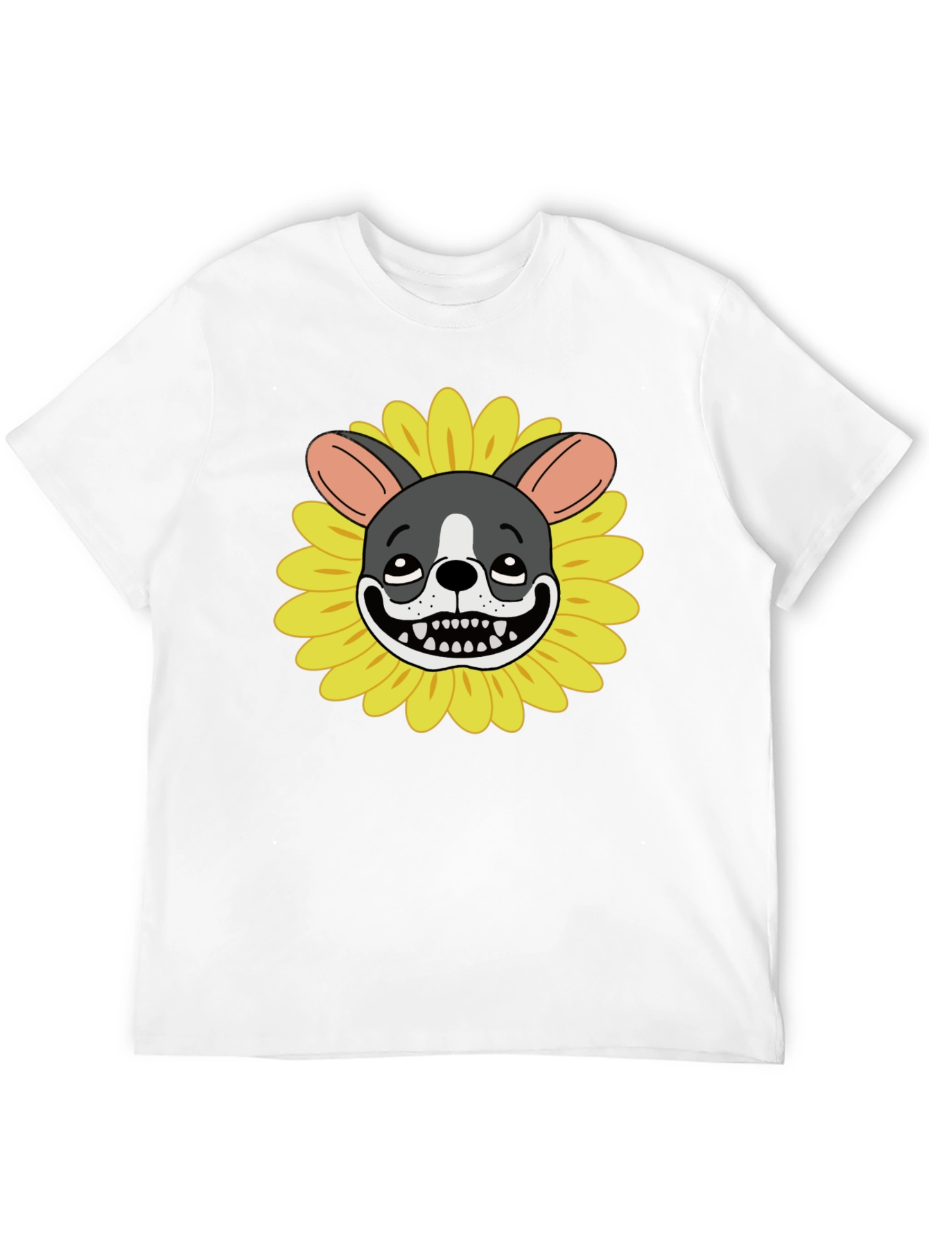 Dog Sunflower Graphic Tee - Quirky Unisex T-Shirt