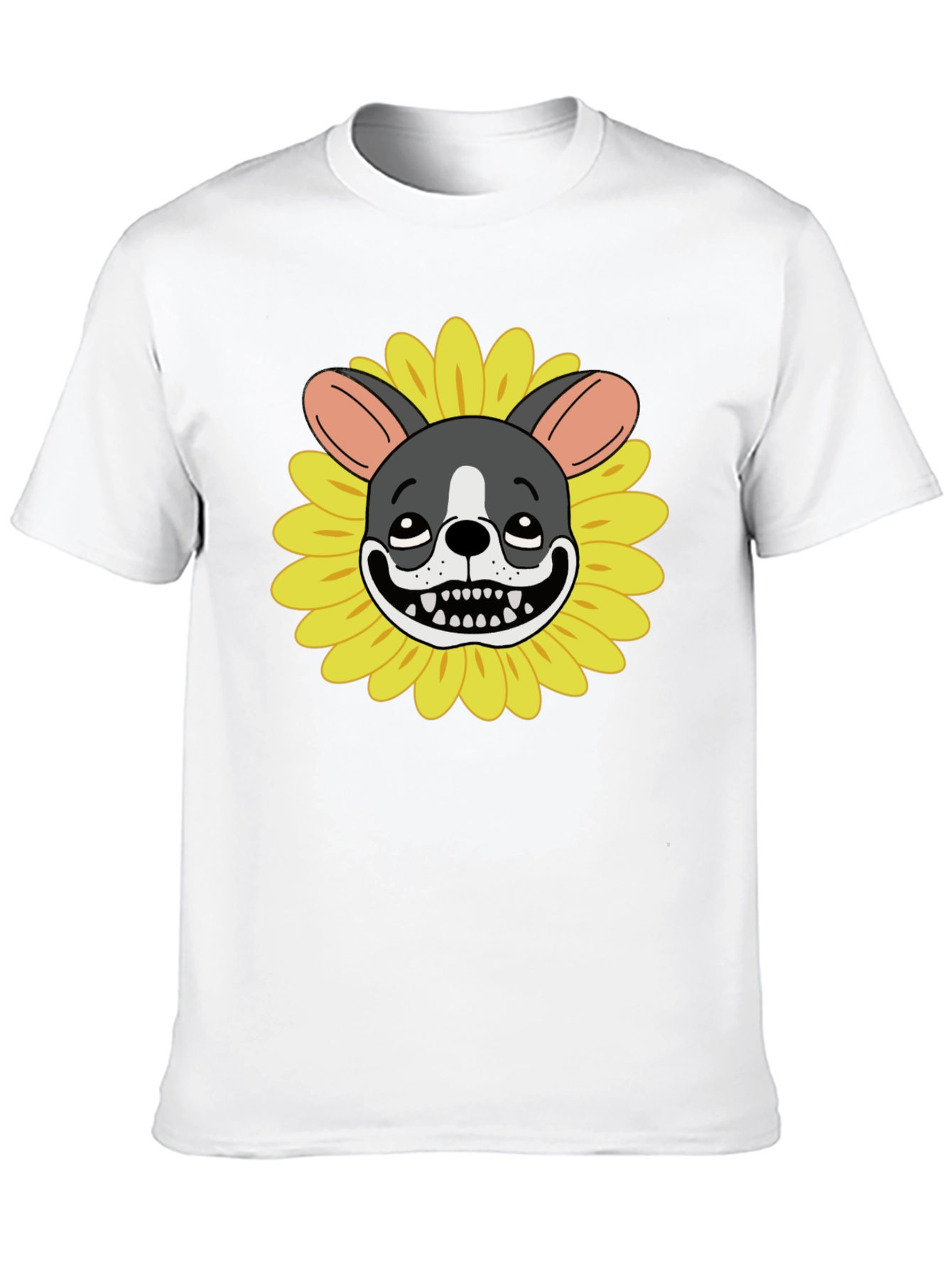 Dog Sunflower Graphic Tee - Quirky Unisex T-Shirt