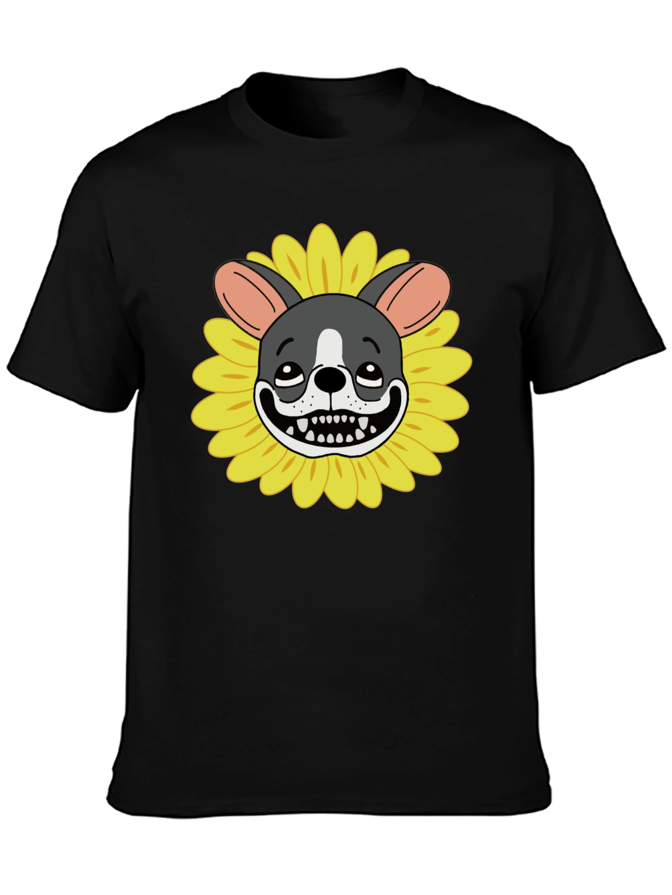 Dog Sunflower Graphic Tee - Quirky Unisex T-Shirt