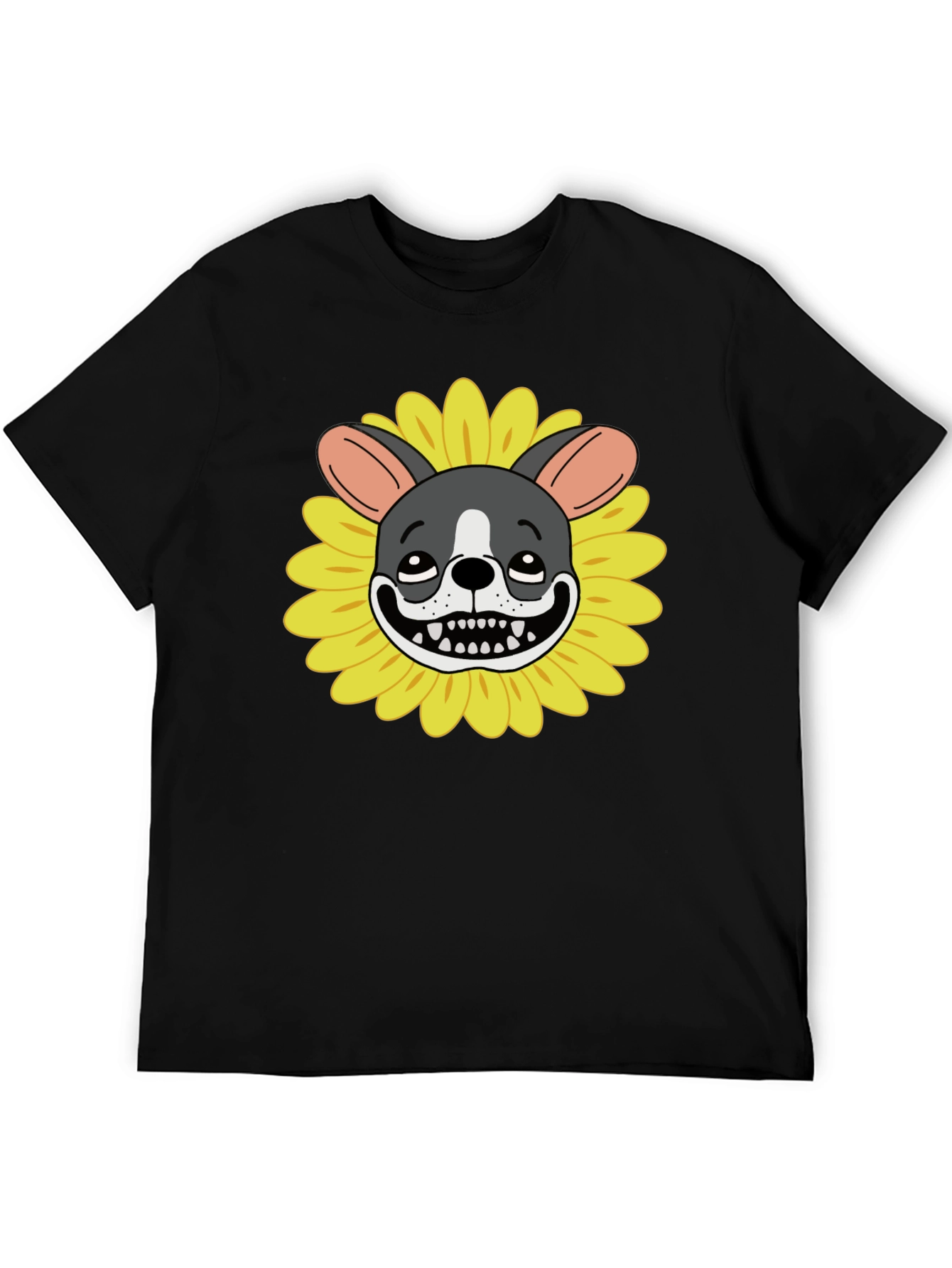 Dog Sunflower Graphic Tee - Quirky Unisex T-Shirt