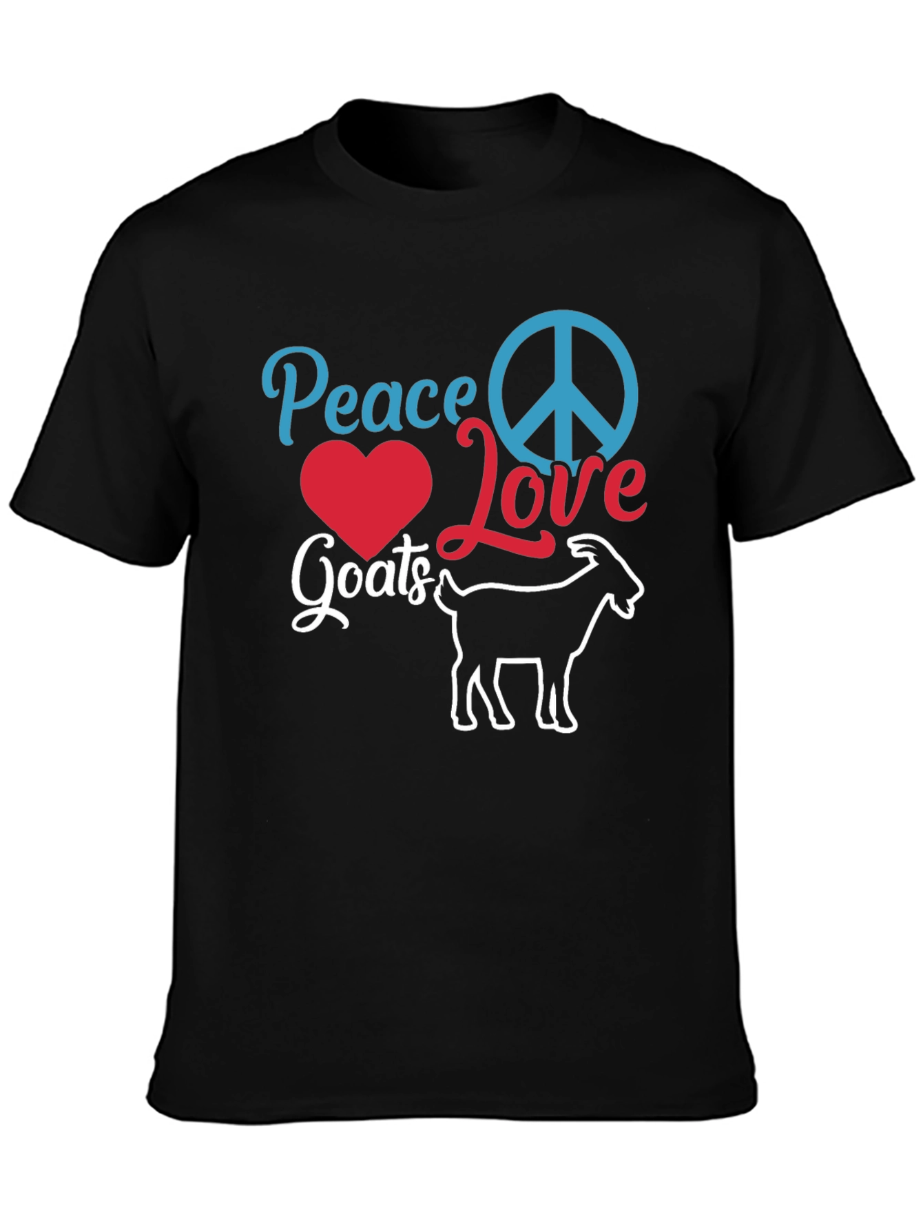 Peace Love Goats Black T-Shirt