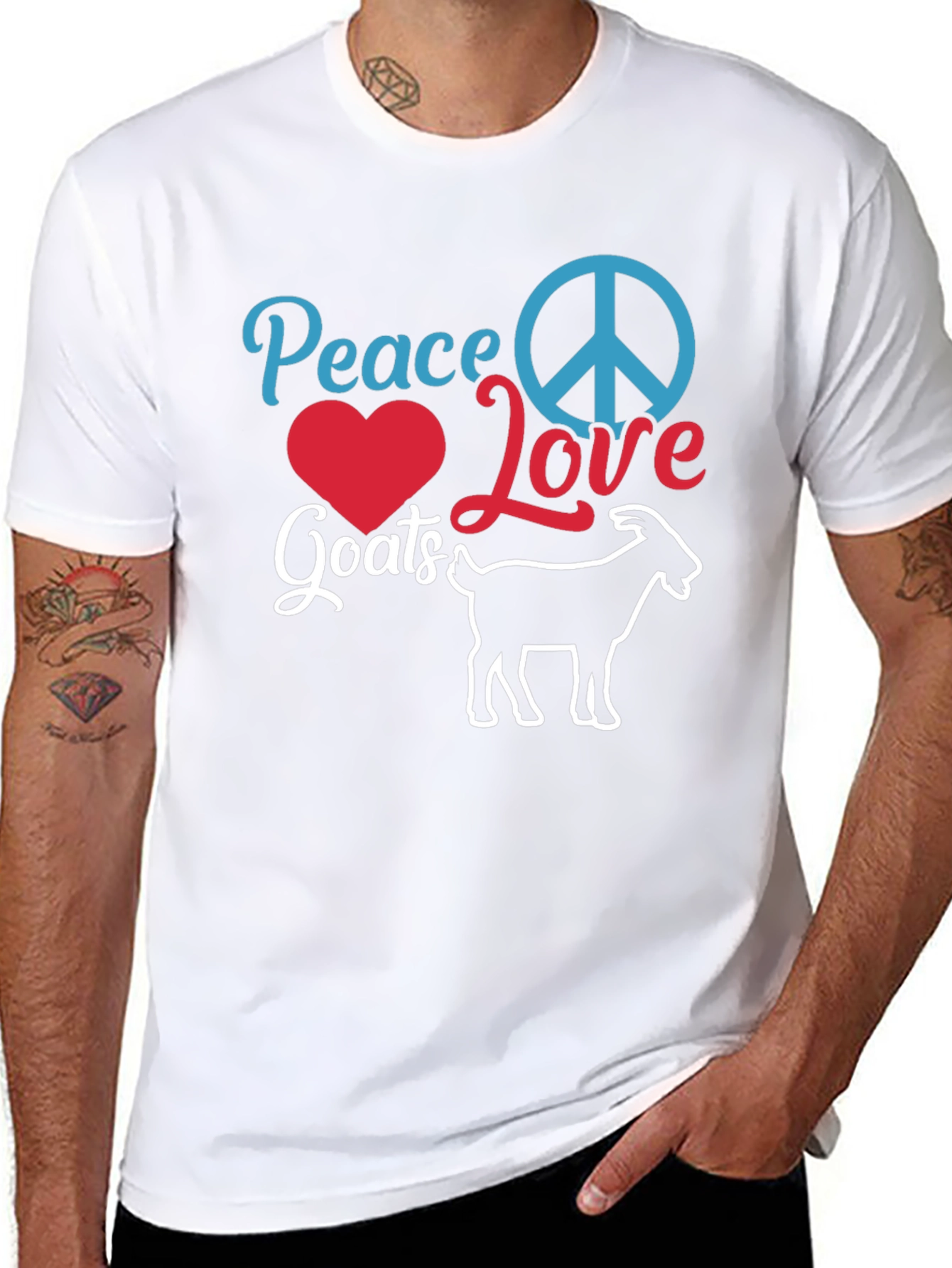 Peace Love Goats Black T-Shirt
