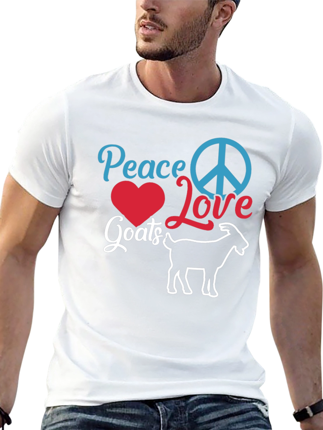 Peace Love Goats Black T-Shirt