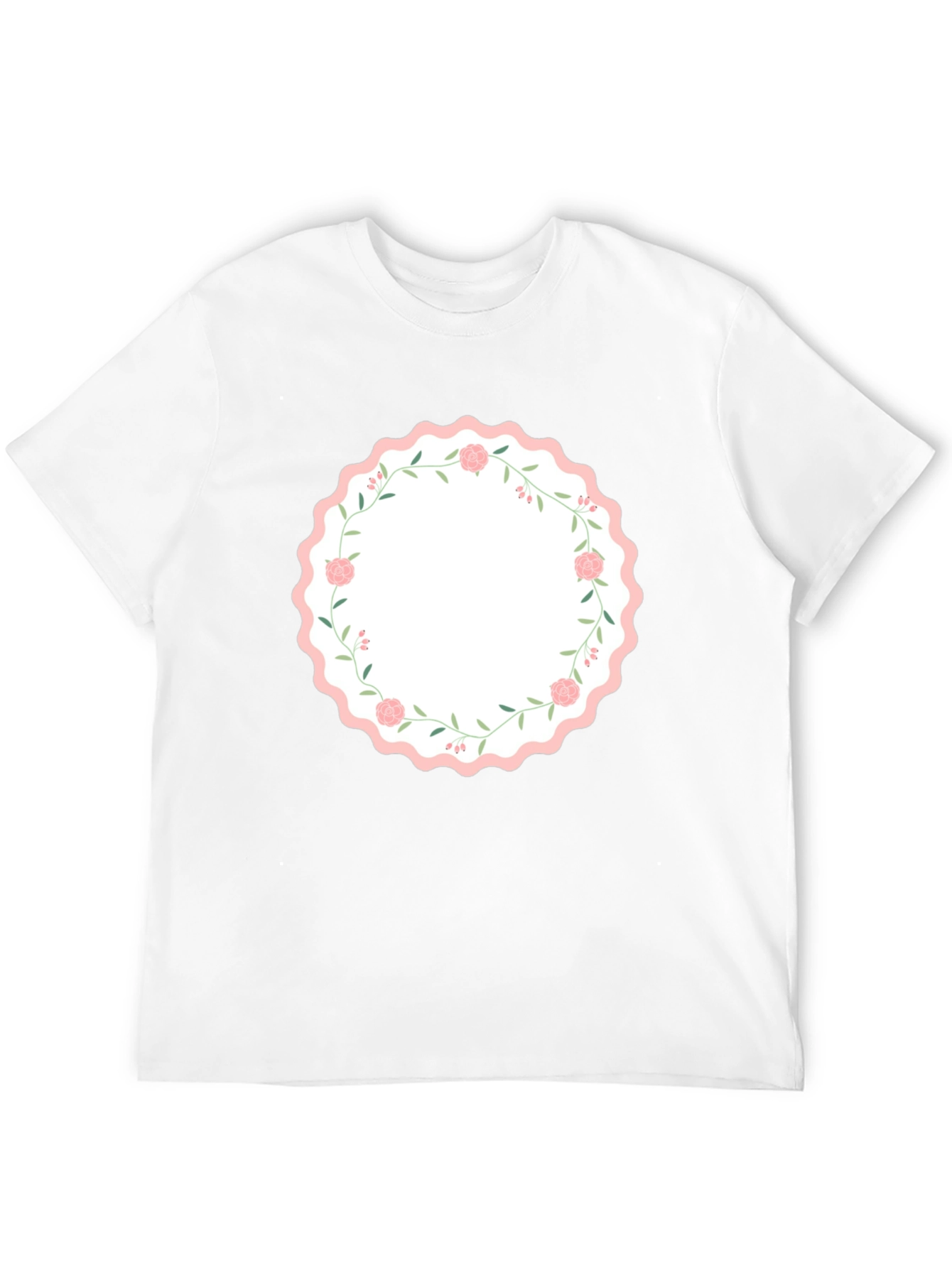 Floral Wreath Graphic Black T-Shirt
