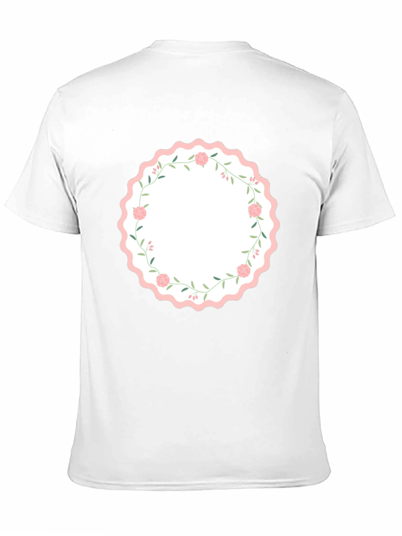 Floral Wreath Graphic Black T-Shirt