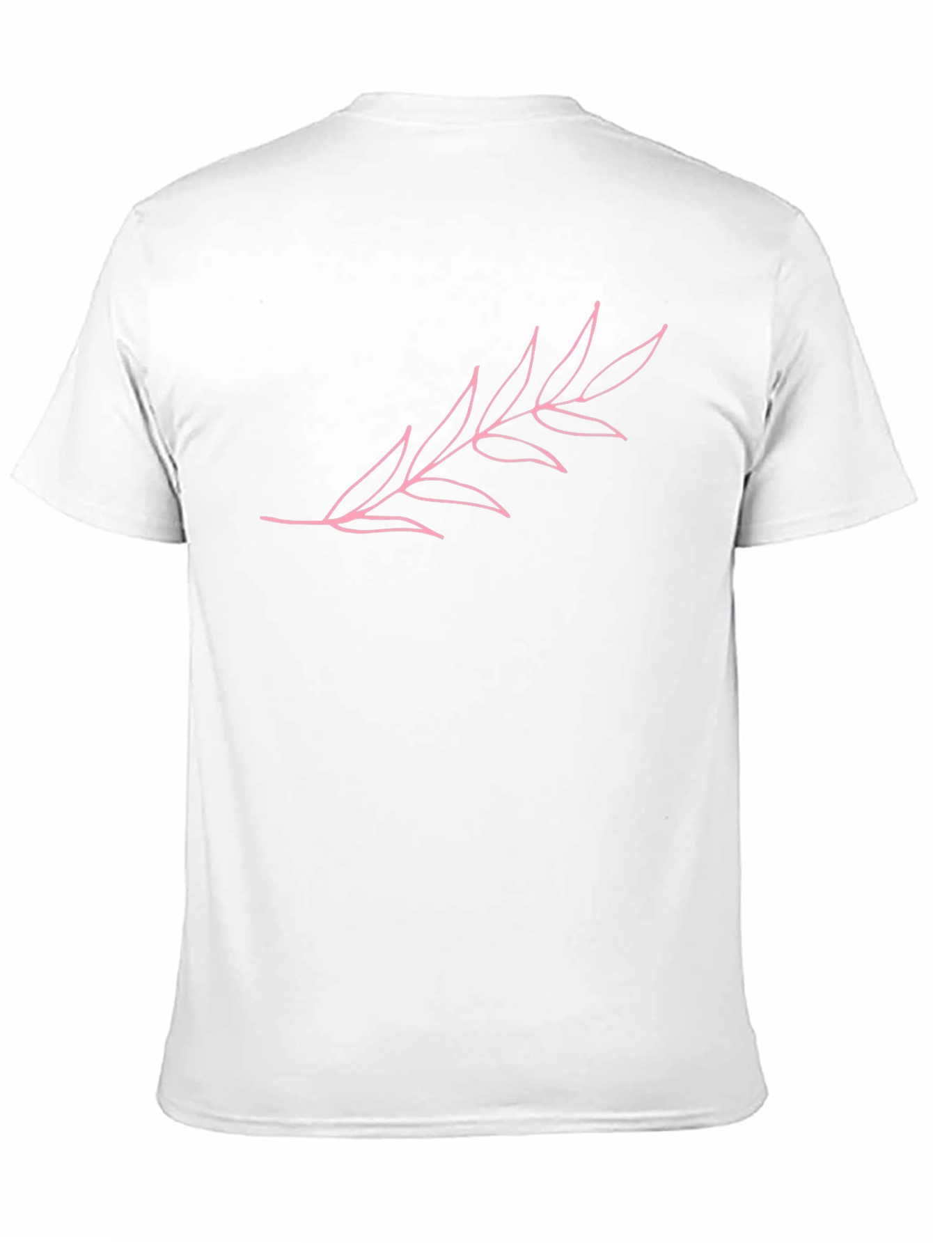 Pink Leaf Graphic Black T-Shirt