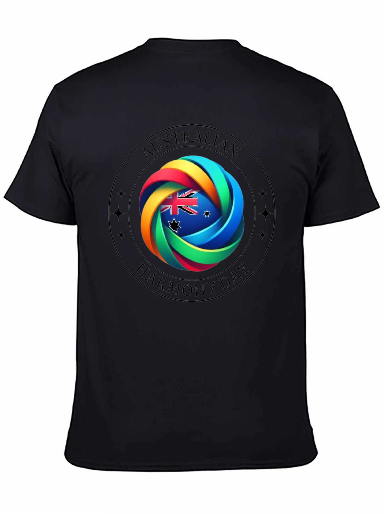 Australian Harmony Day Black T-Shirt