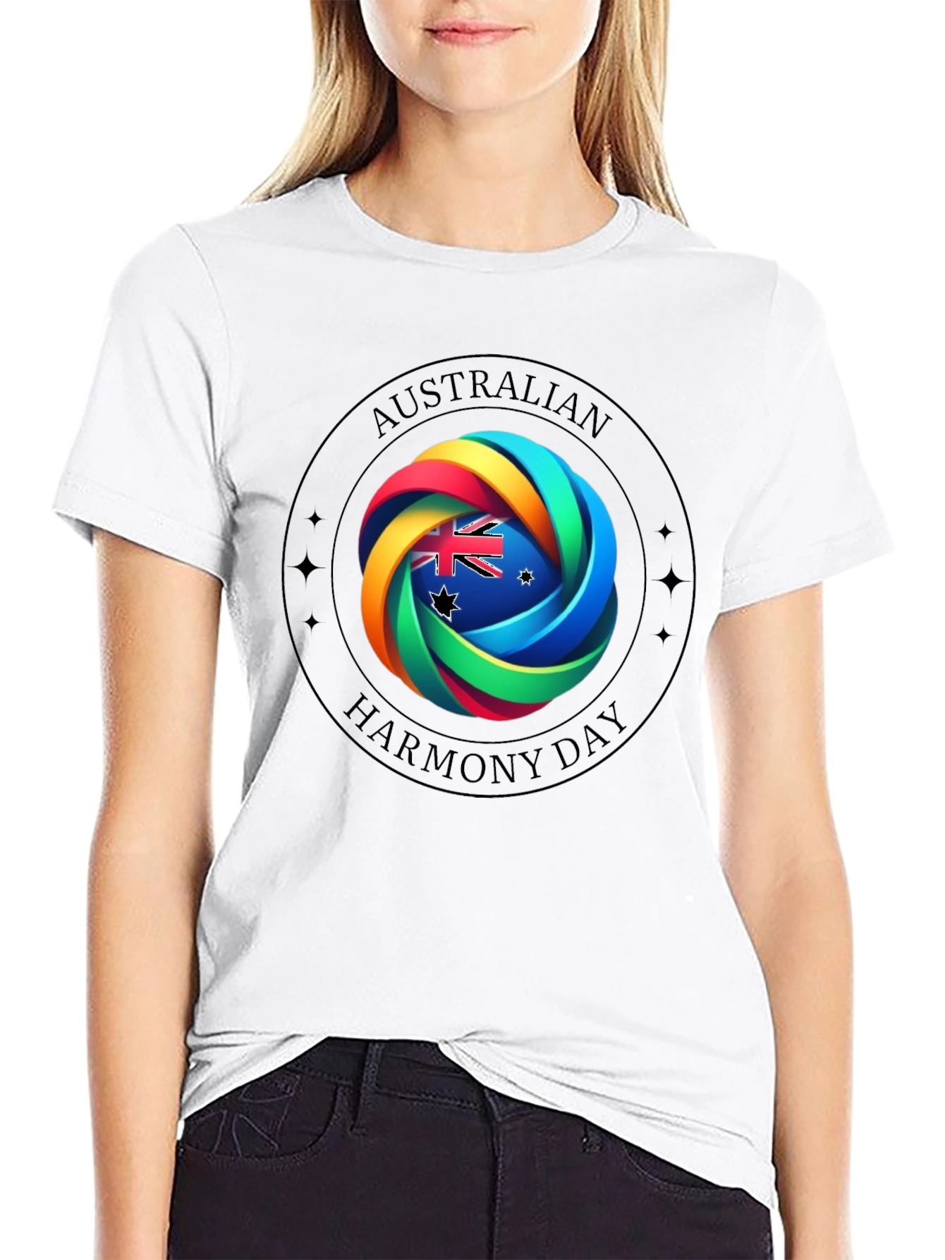 Australian Harmony Day Black T-Shirt