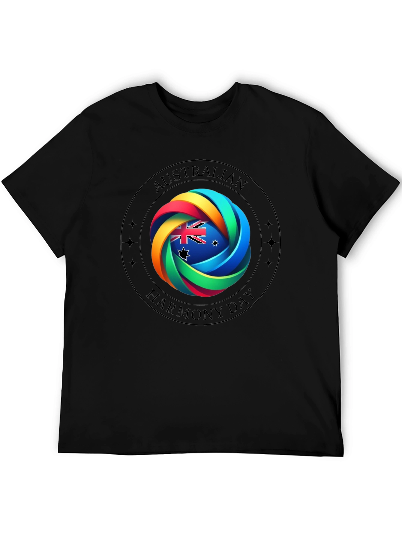 Australian Harmony Day Black T-Shirt