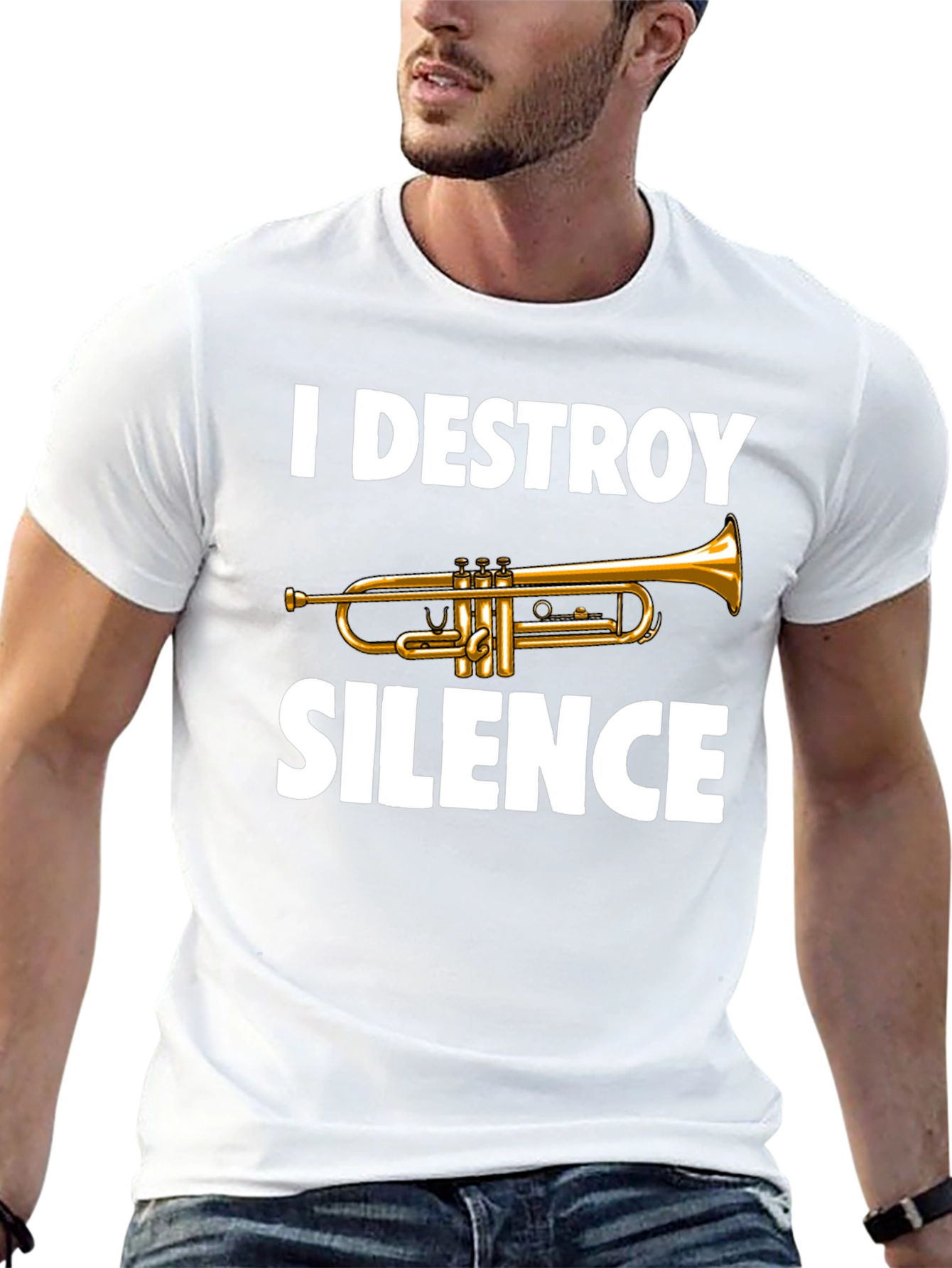 I Destroy Silence Trumpet T-Shirt - Musician Tee