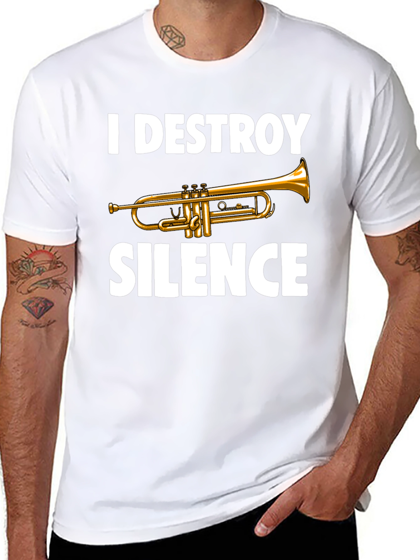 I Destroy Silence Trumpet T-Shirt - Musician Tee