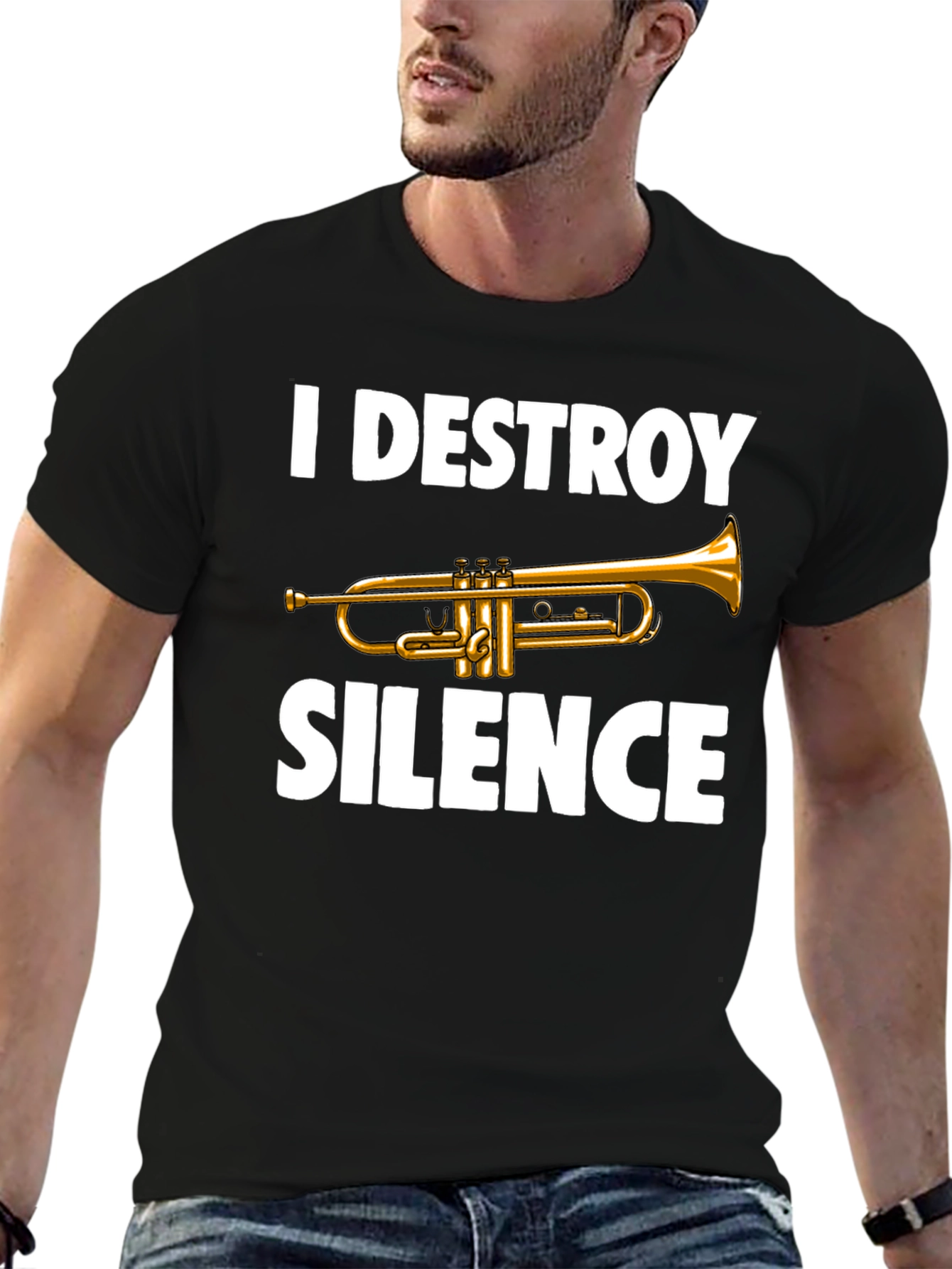 I Destroy Silence Trumpet T-Shirt - Musician Tee